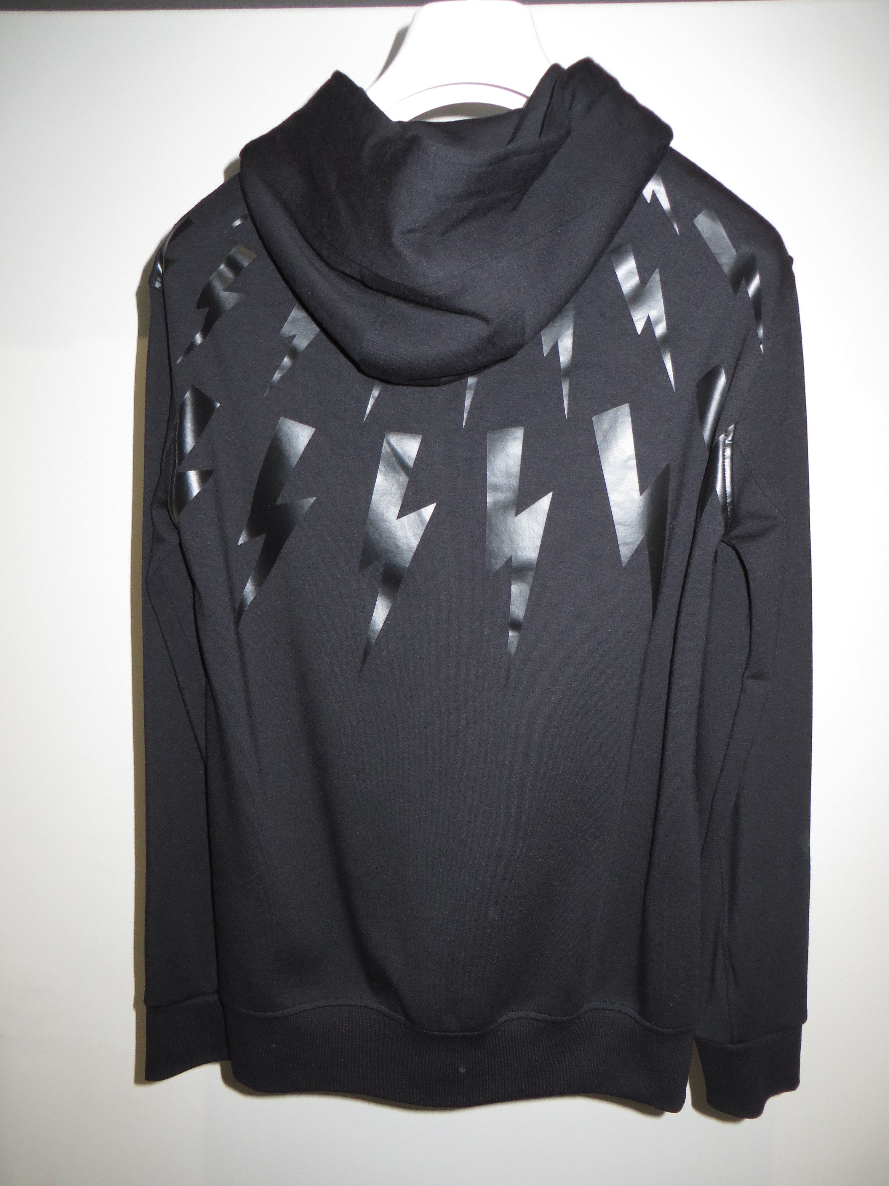 Neil Barrett Lightning bolt print zip hoodie Size US XXS / EU 40 - 7 Thumbnail