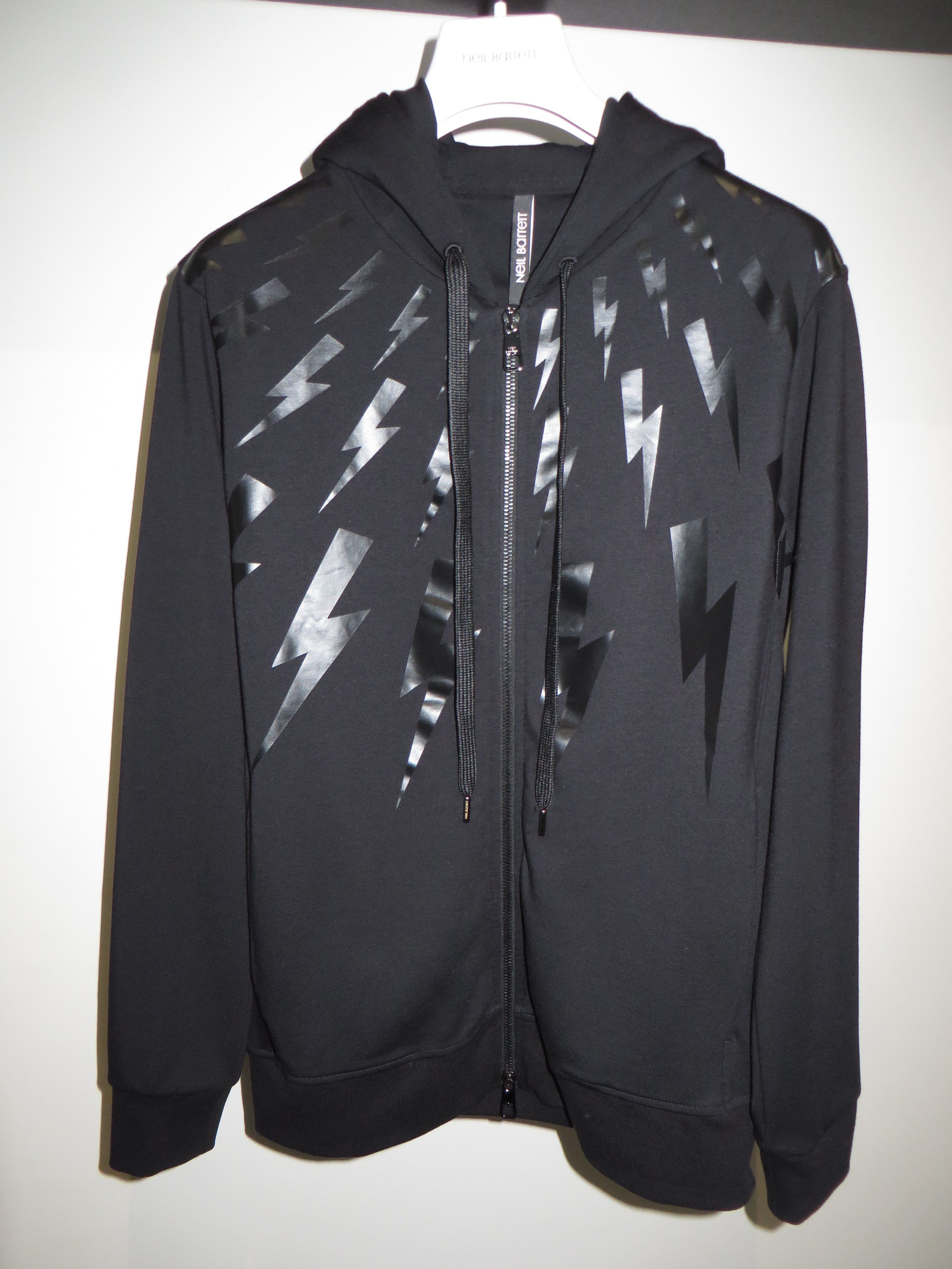 Neil Barrett Lightning bolt print zip hoodie Grailed