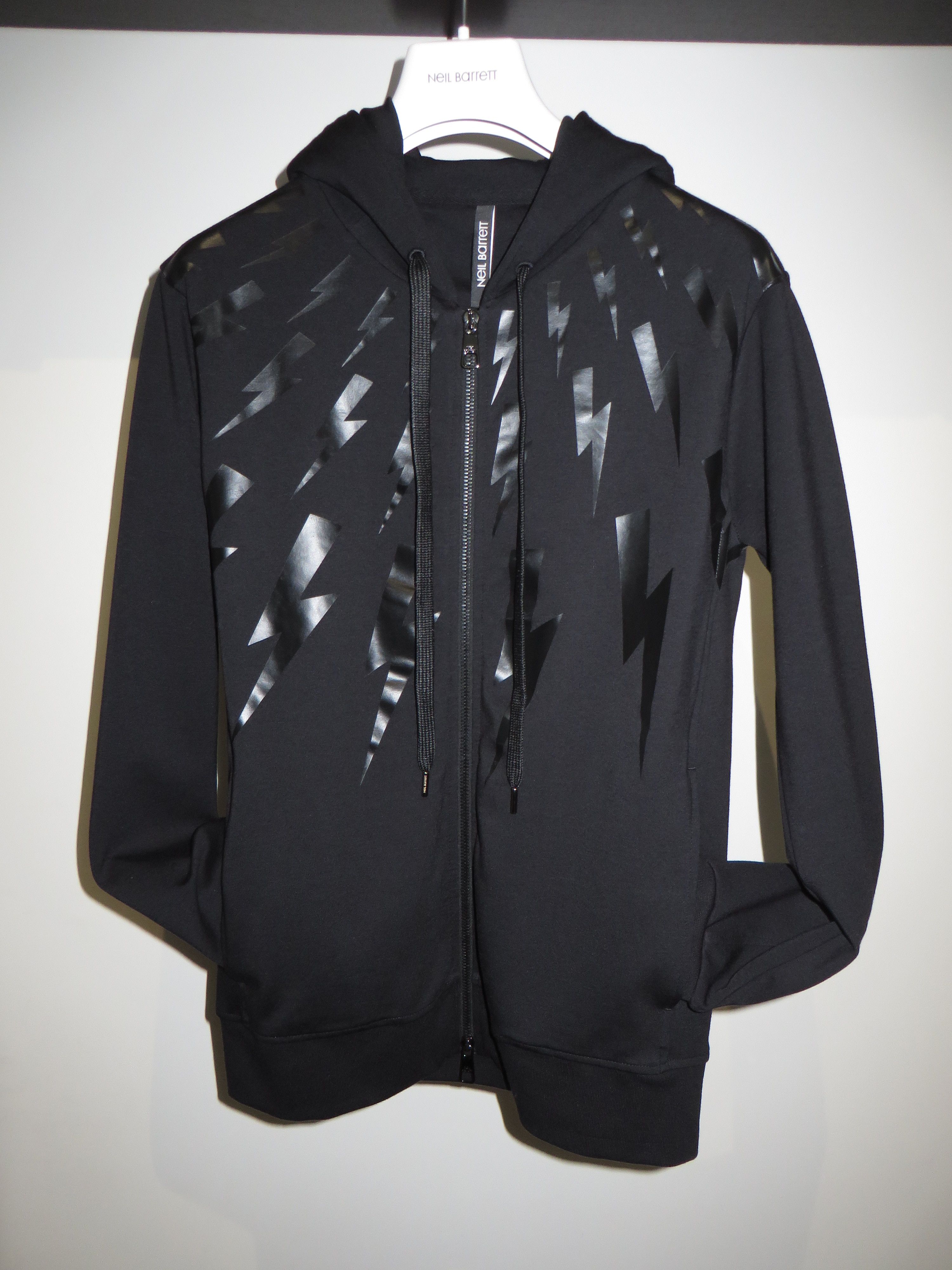 Neil Barrett Lightning bolt print zip hoodie Size US XXS / EU 40 - 5 Thumbnail