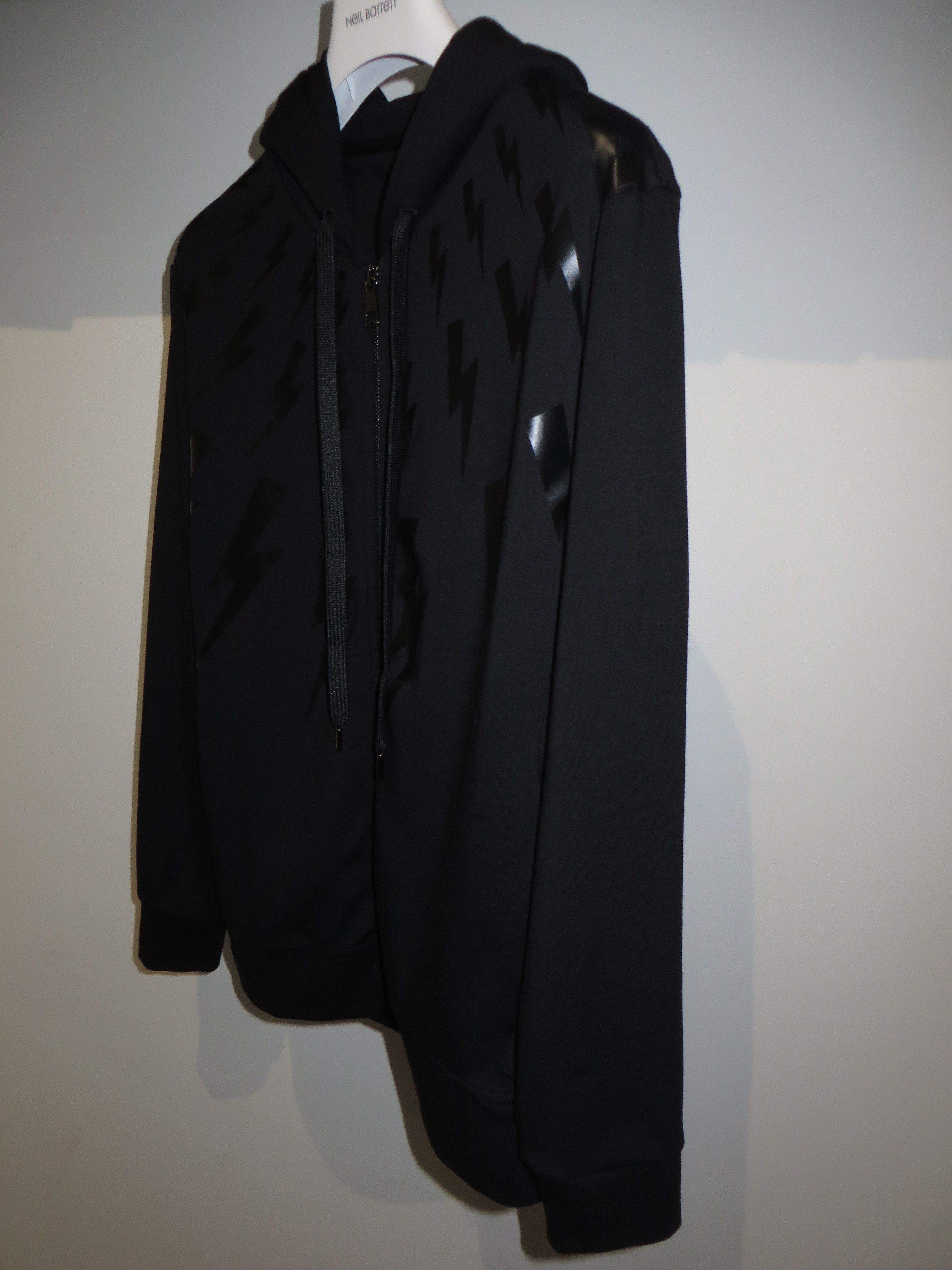 Neil Barrett Lightning bolt print zip hoodie Size US XXS / EU 40 - 2 Thumbnail