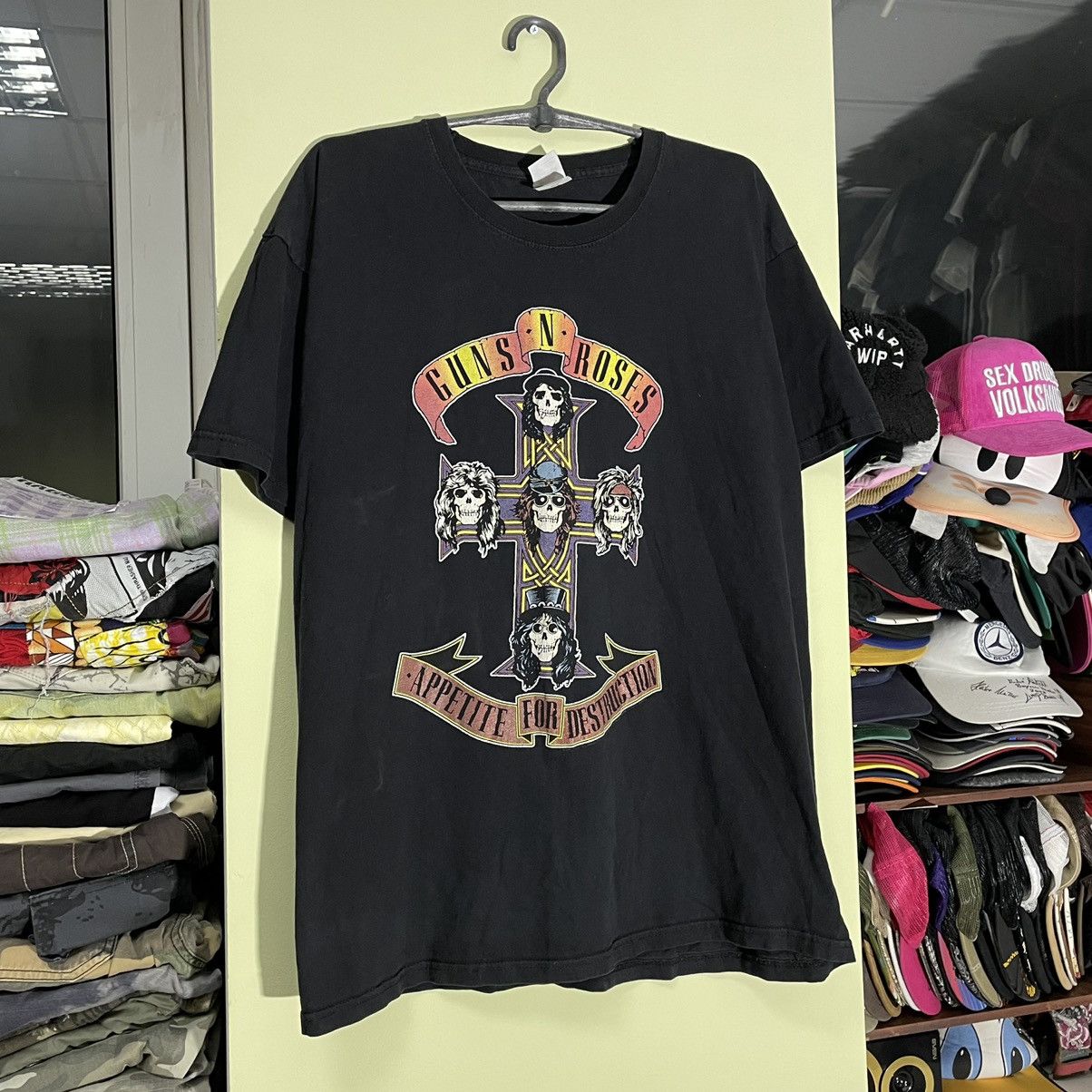 sale collection online Vintage Y2K Guns And Roses Tour Art Band Rock Sun  Faded Tee | www.fcbsudan.com