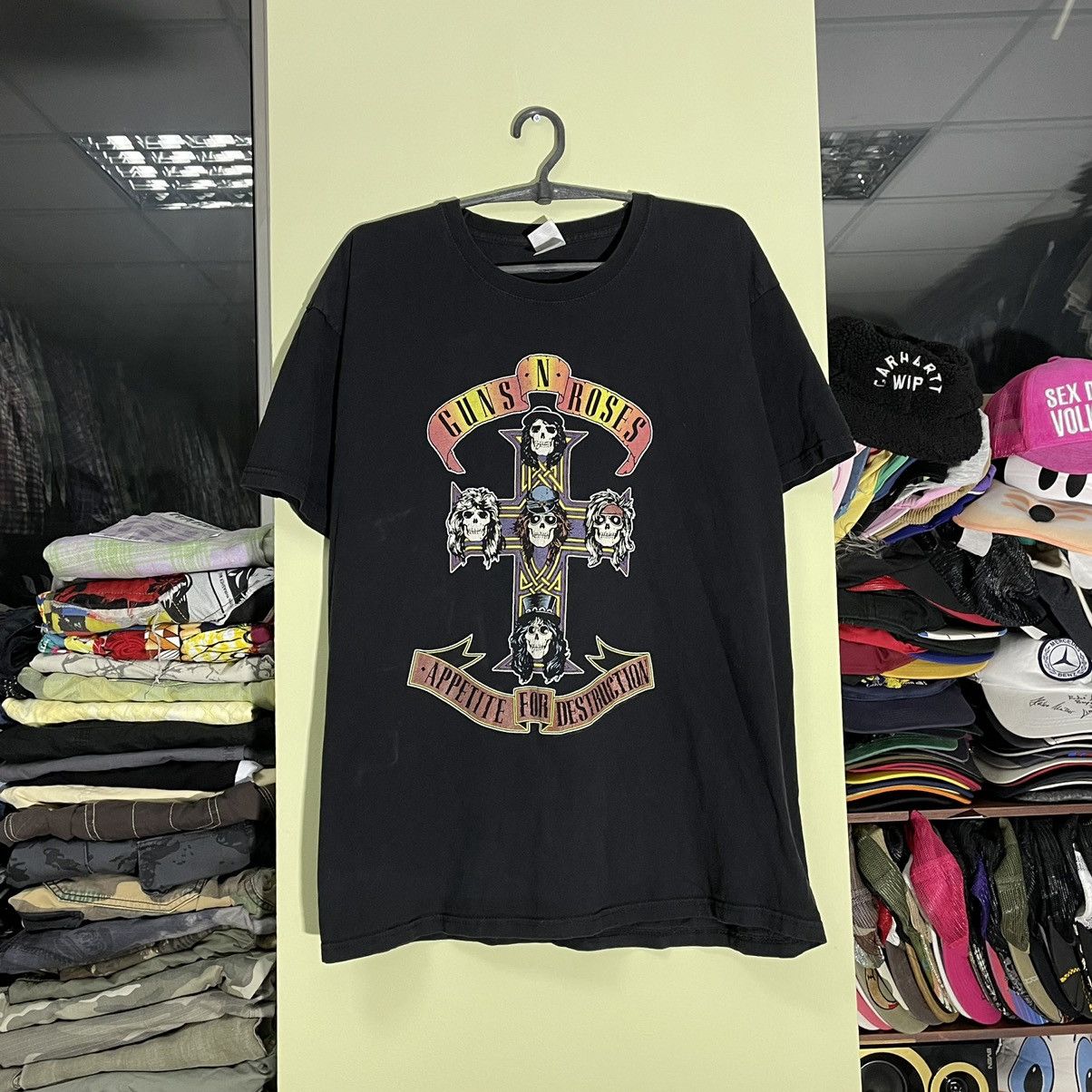 Vintage Vintage Y2K Guns N Roses Band Tee Sun Faded Grunge Baggy L Size US L / EU 52-54 / 3 - 5 Thumbnail