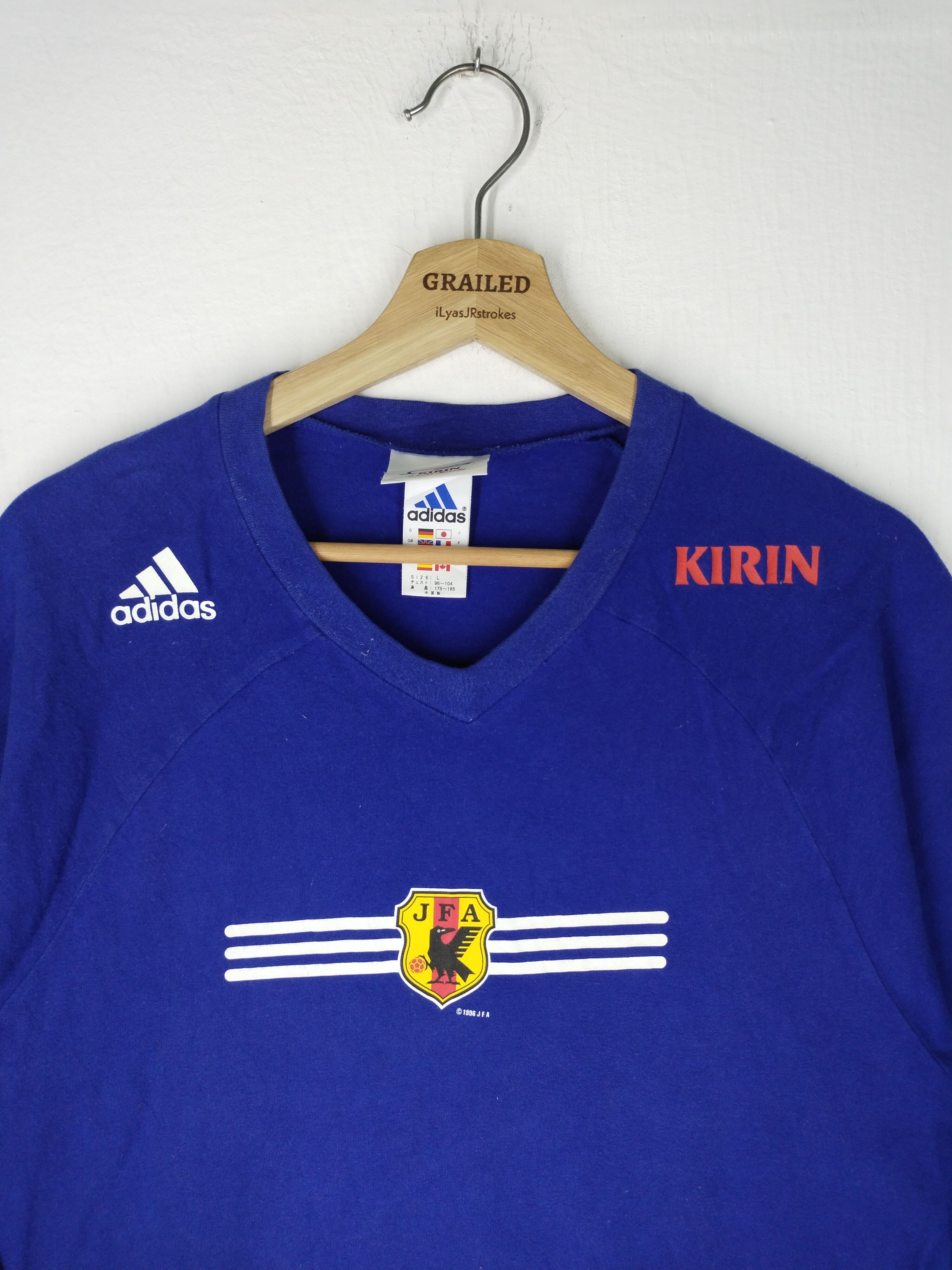Adidas × Edition Japan × Japanese Brand COMBO VINTAGE JFA KIRIN JAPANESE FOOTBALL TEE Size US M / EU 48-50 / 2 - 3 Thumbnail
