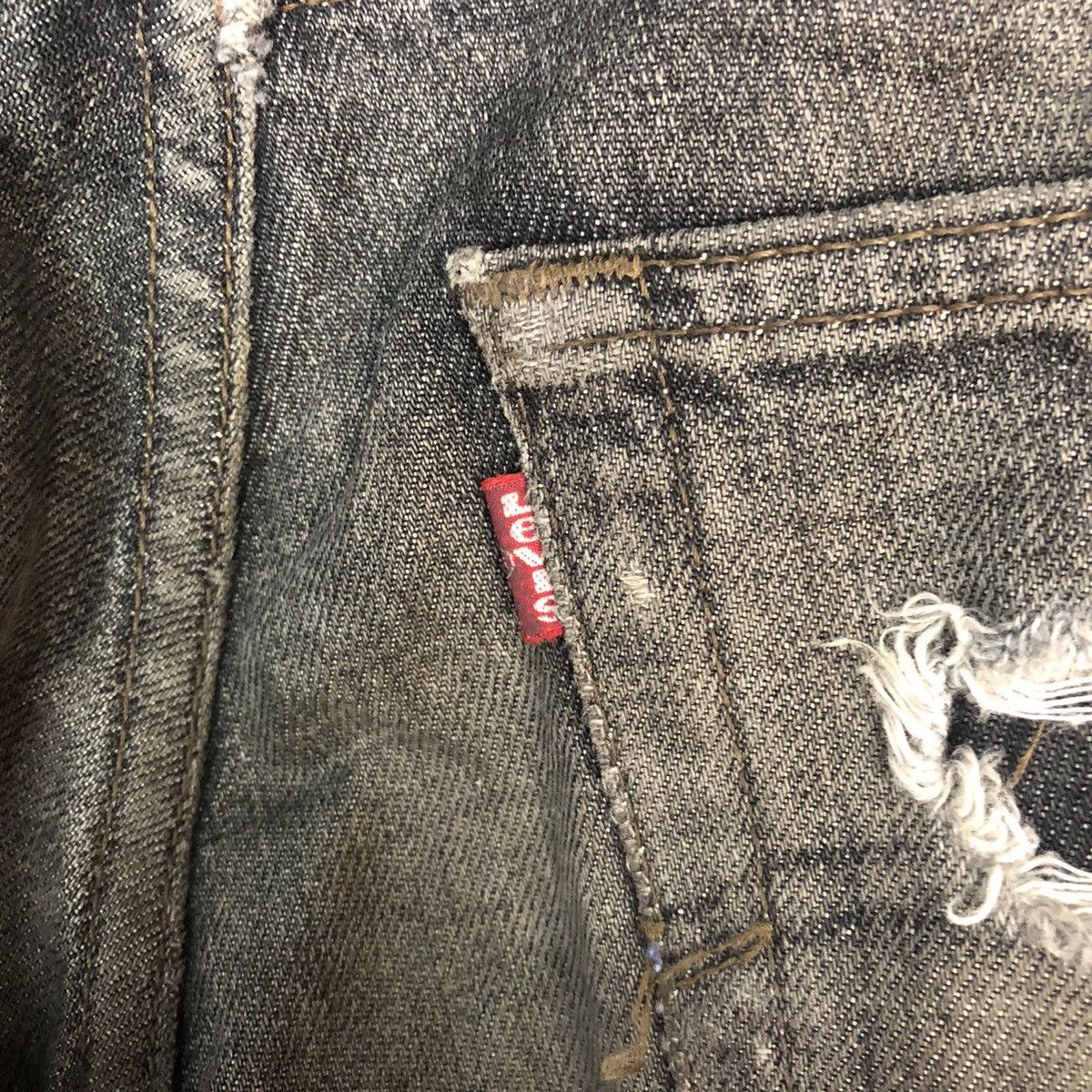 Vintage 505 Levis vintage Black Distressed Denim Pants #5122 Size US 31 - 18 Thumbnail