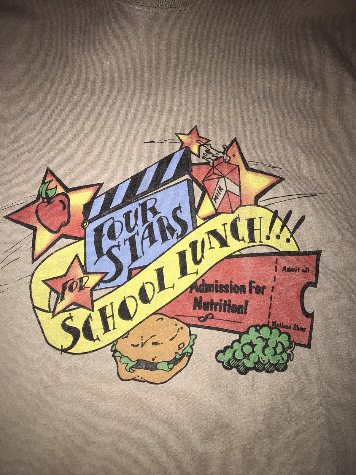 Fruit Of The Loom Vintage Four Stars for School Lunch Tee Size US XL / EU 56 / 4 - 3 Thumbnail