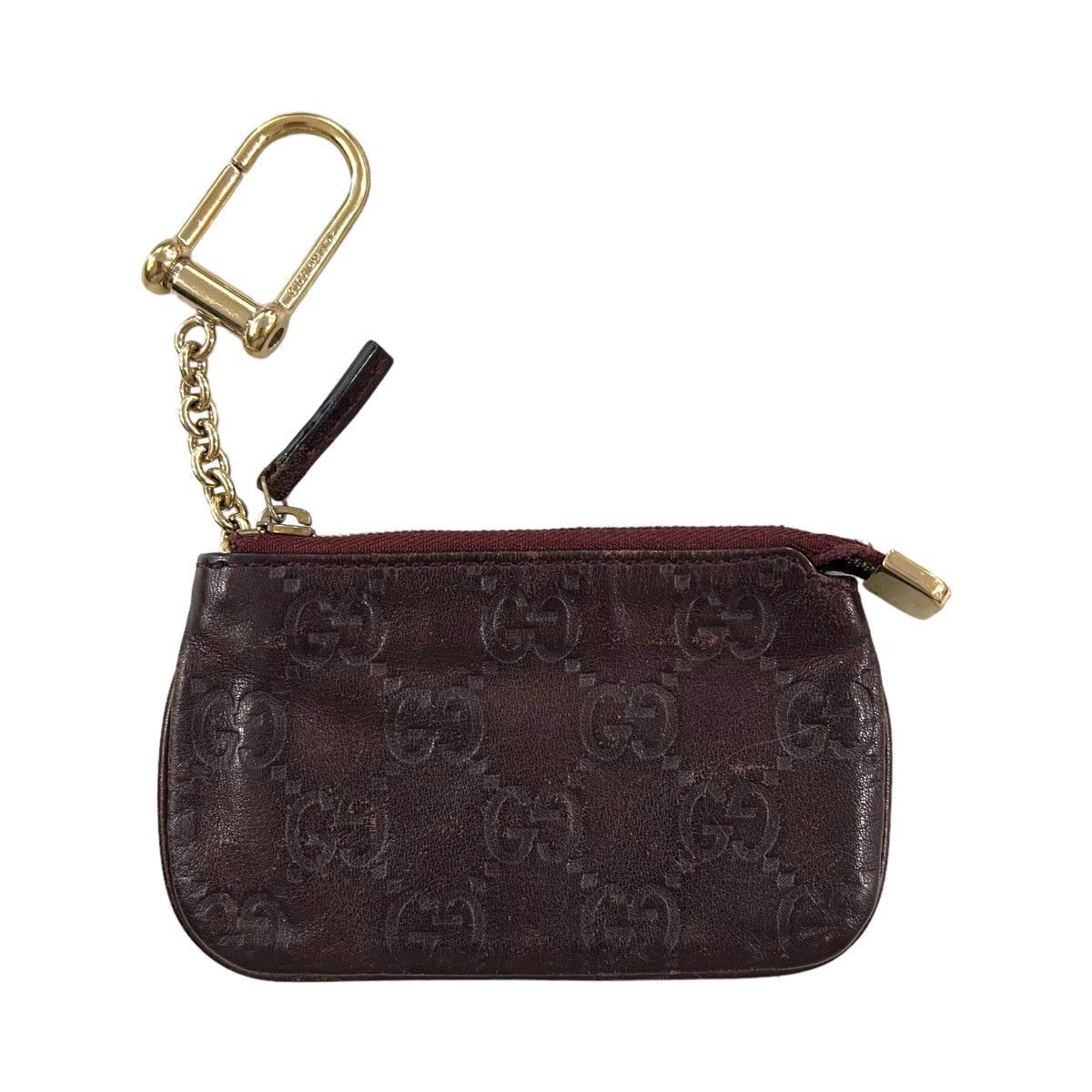 image of Gucci Monogram Key Pouch Wallet in Brown, Men's