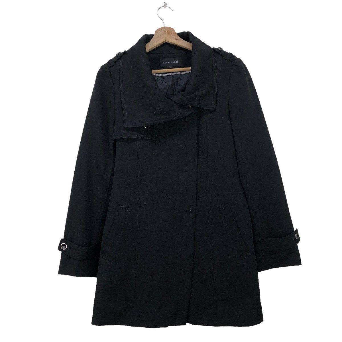 image of Autumn Cashmere x Espirit Esprit Trench Coat Jacket in Black, Women's (Size Medium)