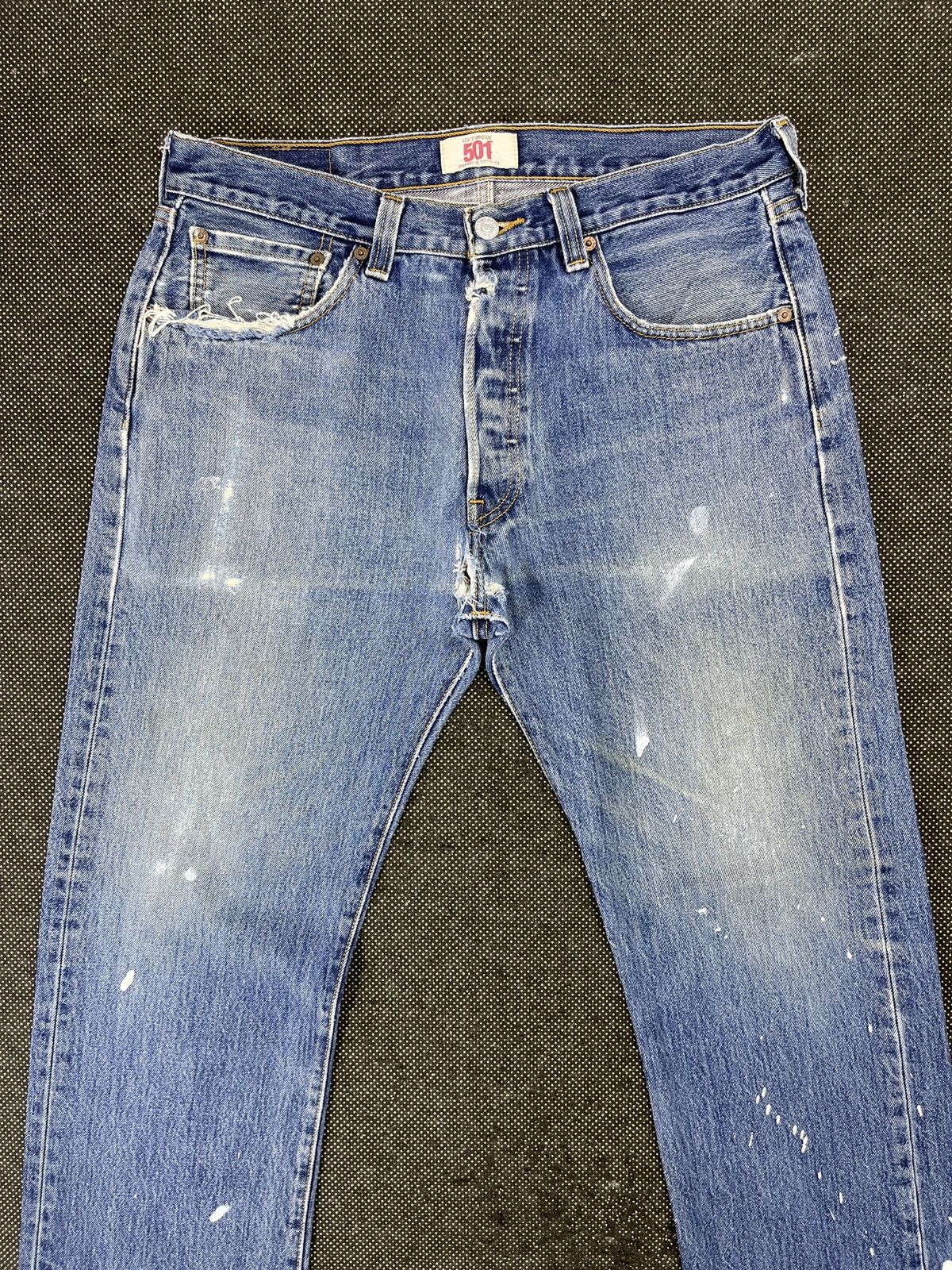 Levi's Vintage Levis 501 Splashed Paint Jeans - J556 Size US 33 - 3 Thumbnail