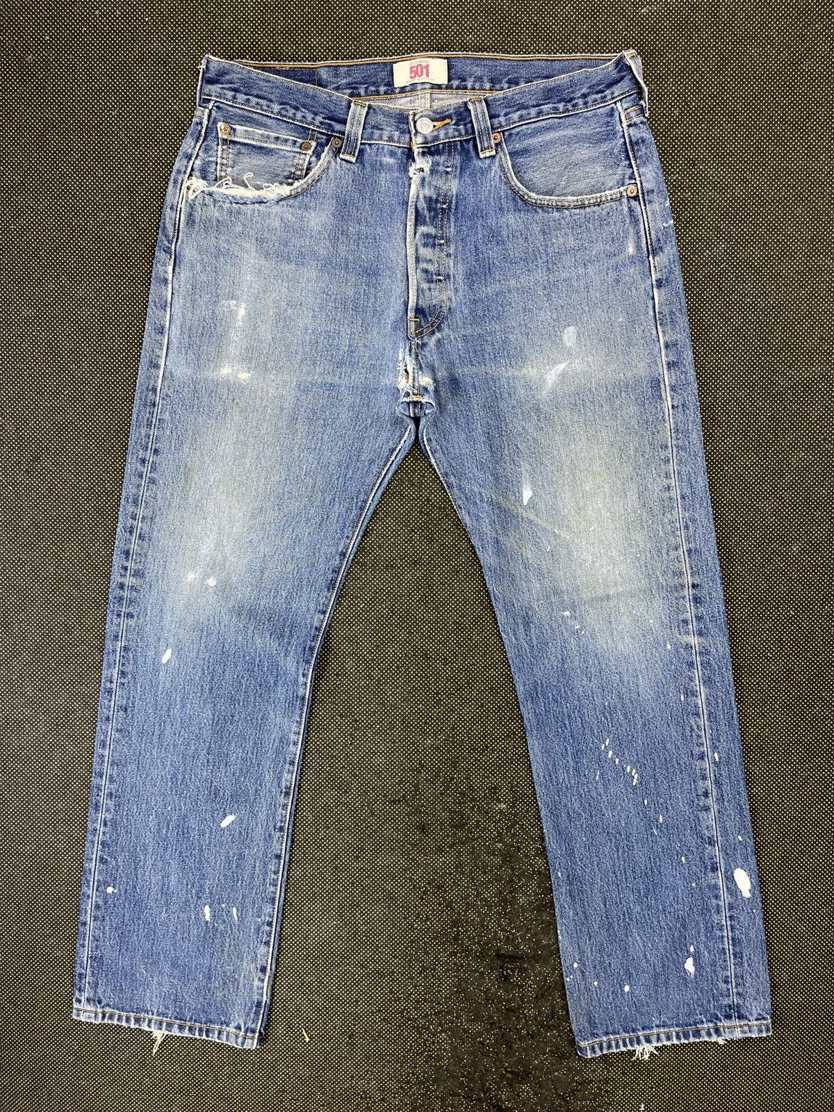 Levi's Vintage Levis 501 Splashed Paint Jeans - J556 Size US 33 - 1 Thumbnail