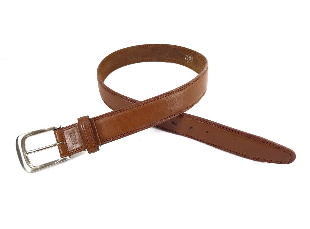 Genuine Leather Japanese Brand TAKEO KIKUCHI Leather Belt Size ONE SIZE - 2 Thumbnail