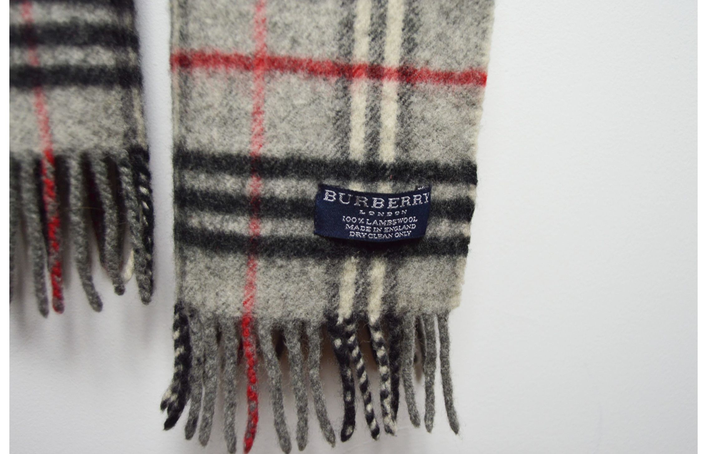 Burberry burbery camel scarf nova check grey lambswool rare vintage Size ONE SIZE - 4 Thumbnail