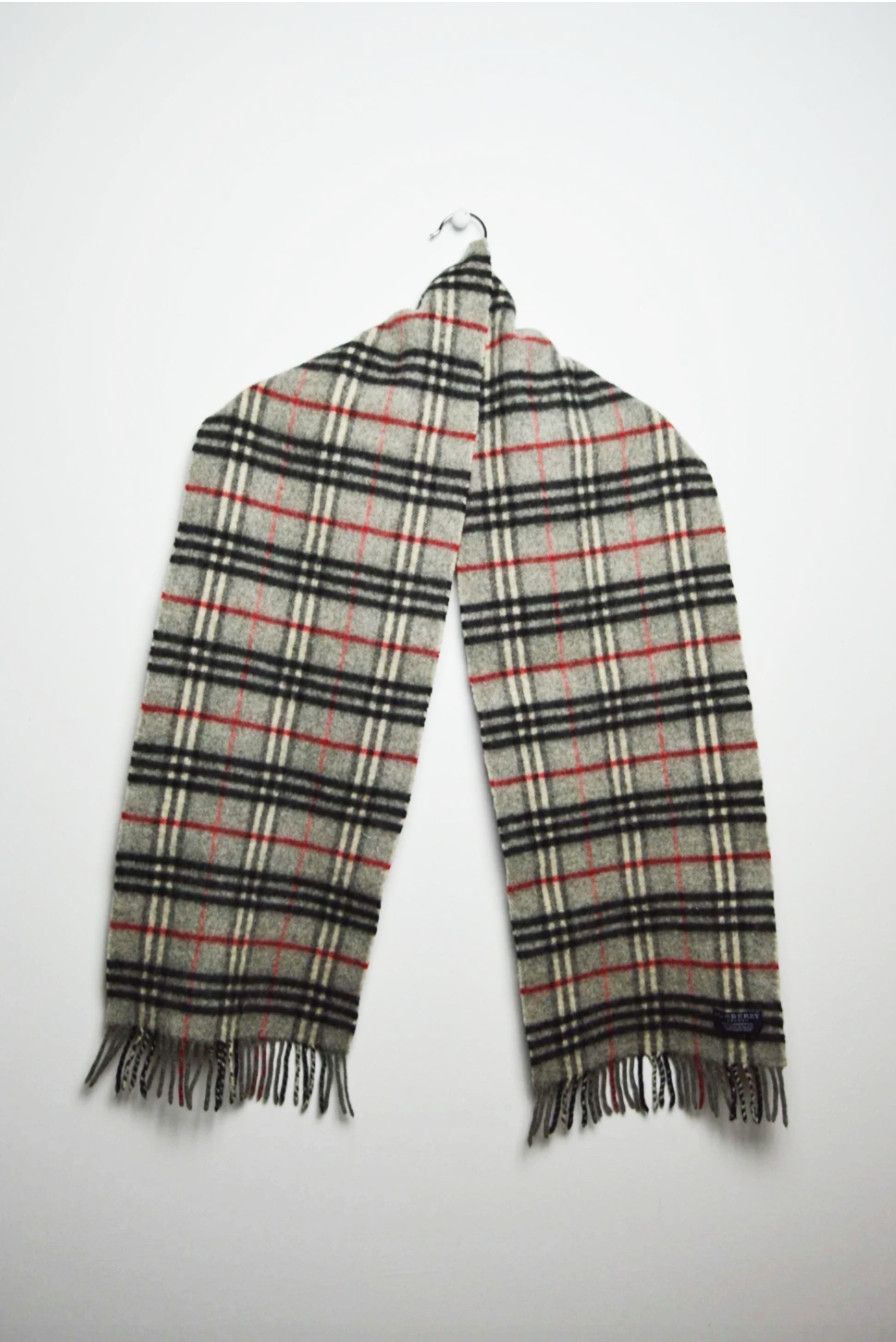 Burberry burbery camel scarf nova check grey lambswool rare vintage Size ONE SIZE - 1 Thumbnail