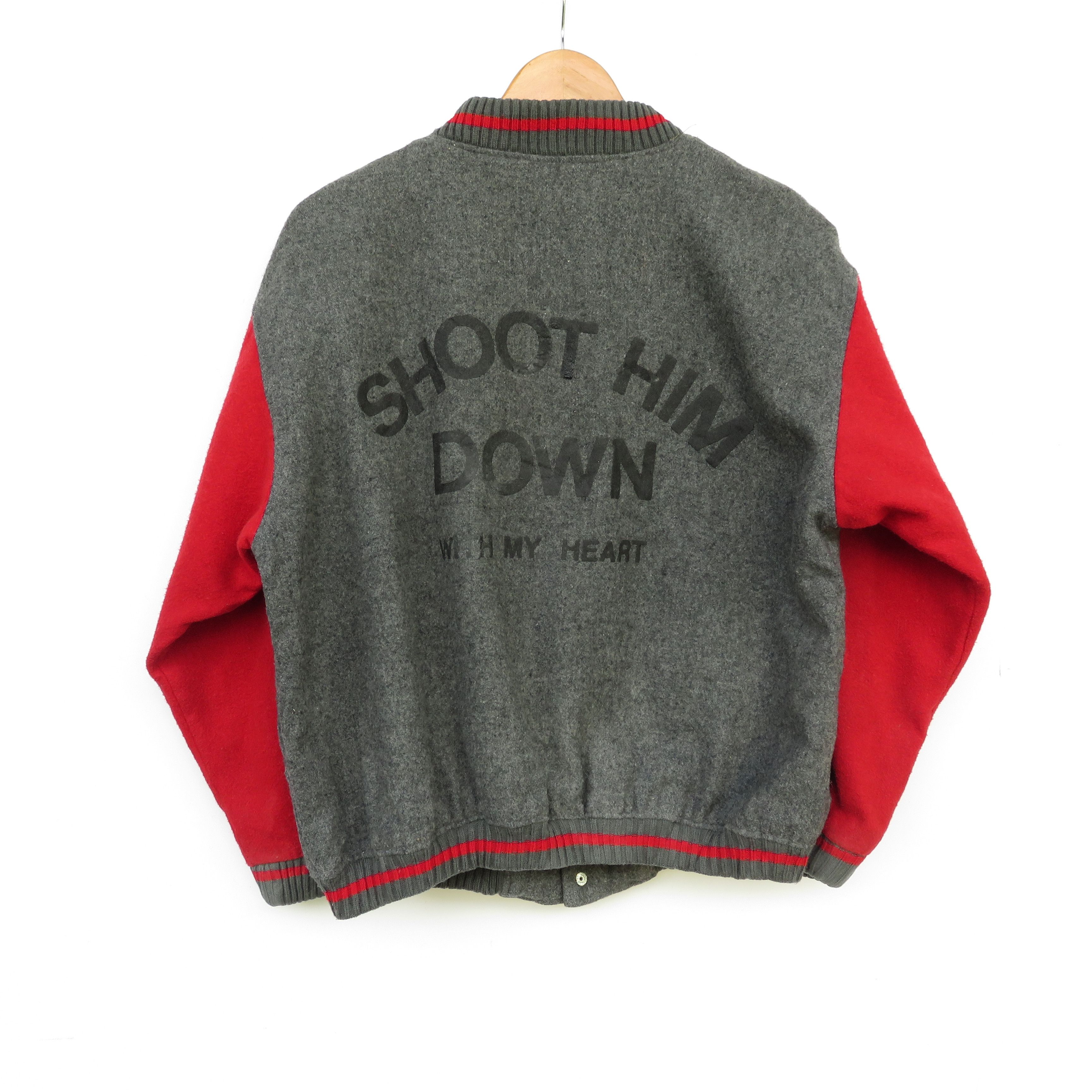Vintage Vintage Varsity Wool Jacket 'Shoot Him Down' Size US L / EU 52-54 / 3 - 1 Thumbnail