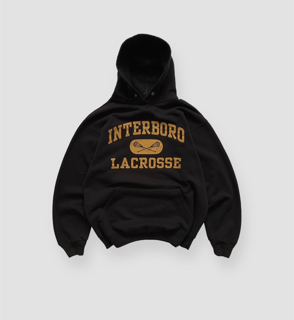 Vintage Vintage Interboro Lacrosse Sunfaded Black Hoodie | Grailed