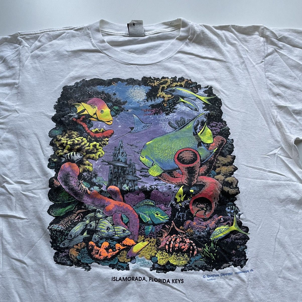 Vintage Vintage 1990s Ocean Wild Life Fish Art Graphic T Shirt 2XL Size US XL / EU 56 / 4 - 2 Thumbnail