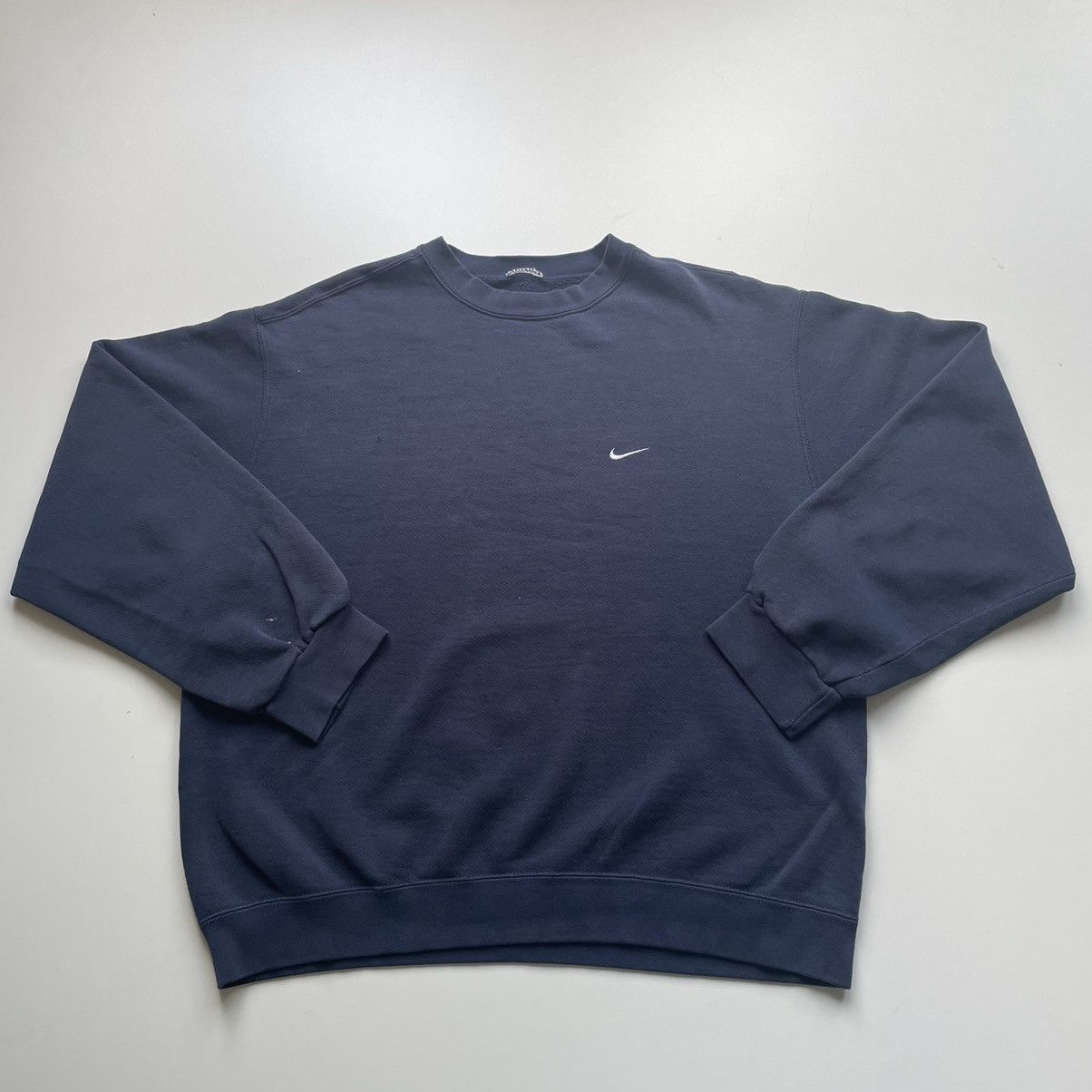 image of 90's Nike Embroidered Swoosh Navy Crewneck Large, Men's