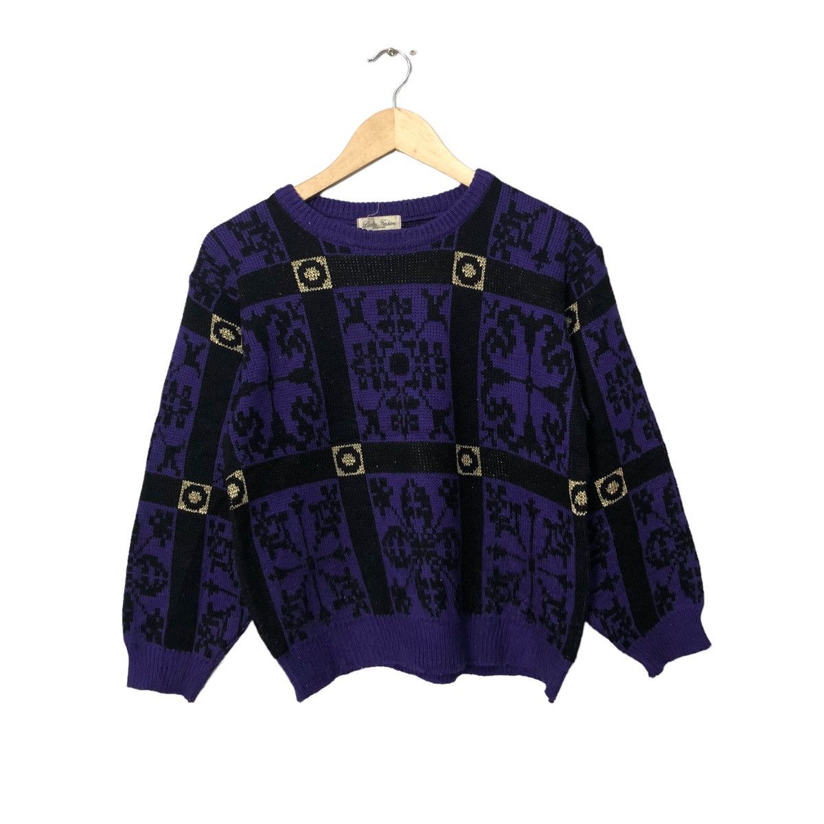 Aran Isles Knitwear Vintage Ladies Fashion Full Print Knitwear Sweater Jumper Size S / US 4 / IT 40 - 1 Thumbnail