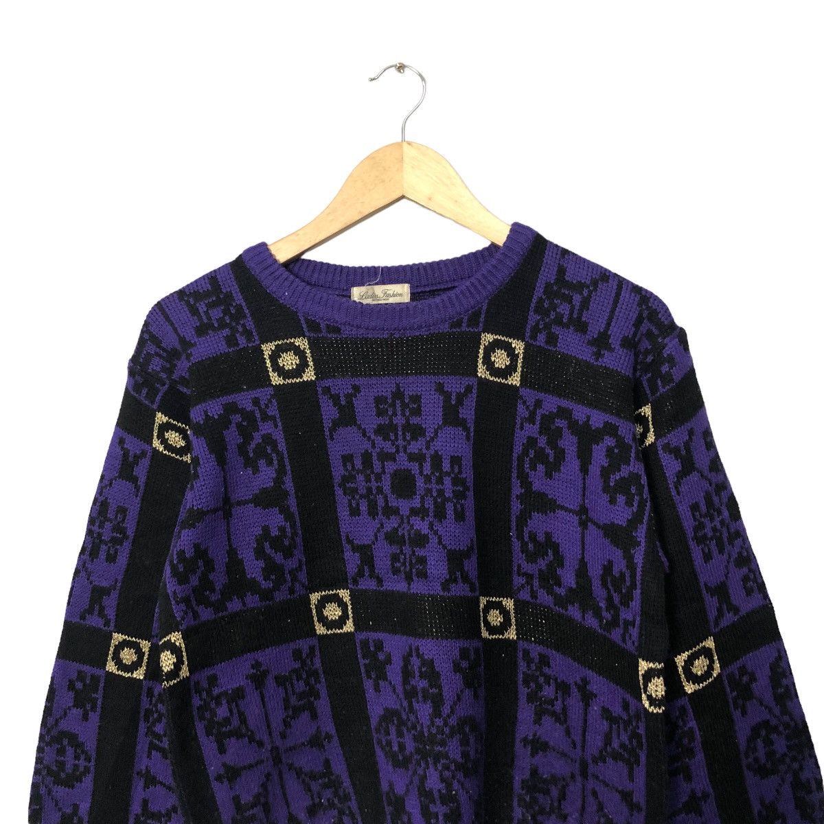 Aran Isles Knitwear Vintage Ladies Fashion Full Print Knitwear Sweater Jumper Size S / US 4 / IT 40 - 4 Thumbnail