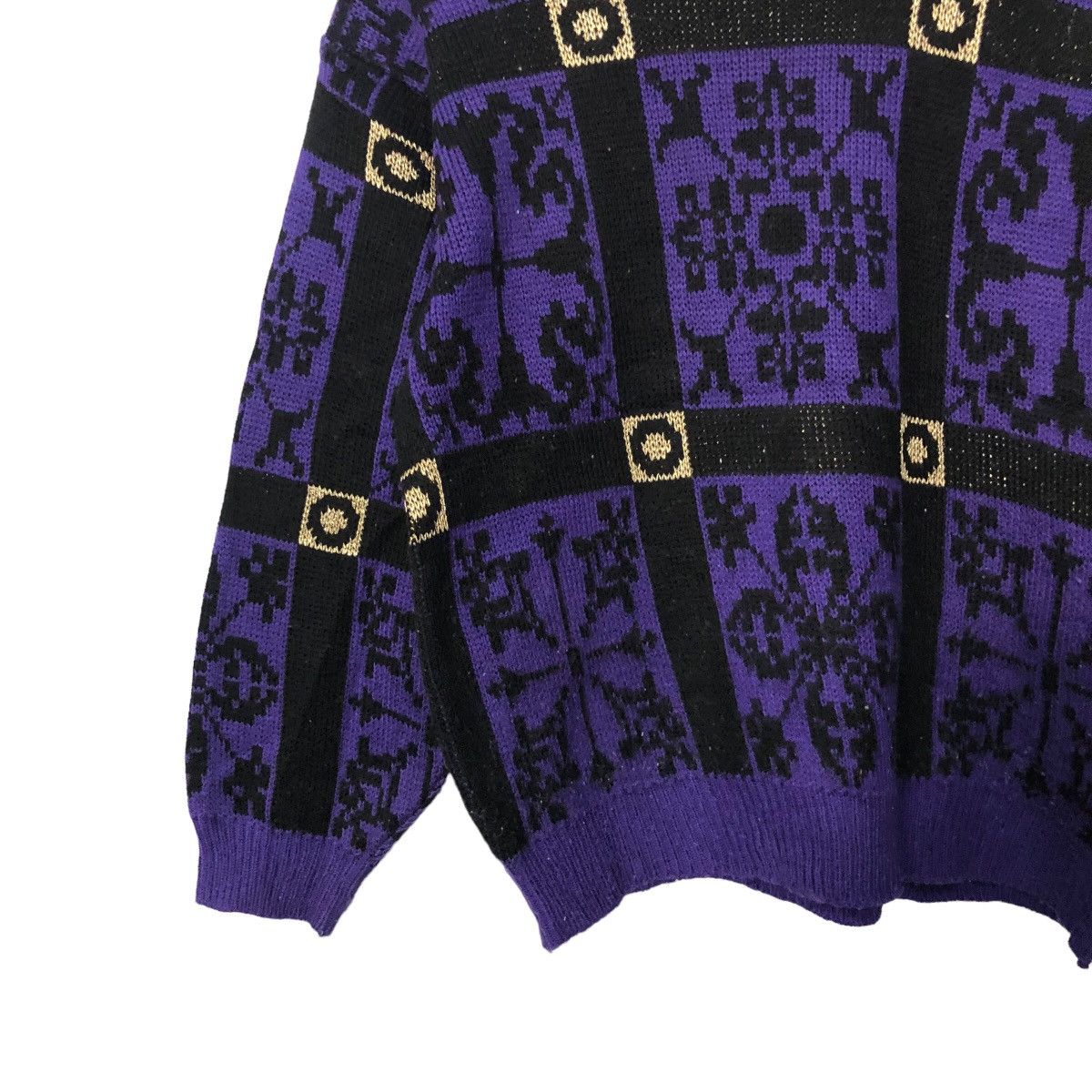 Aran Isles Knitwear Vintage Ladies Fashion Full Print Knitwear Sweater Jumper Size S / US 4 / IT 40 - 3 Thumbnail