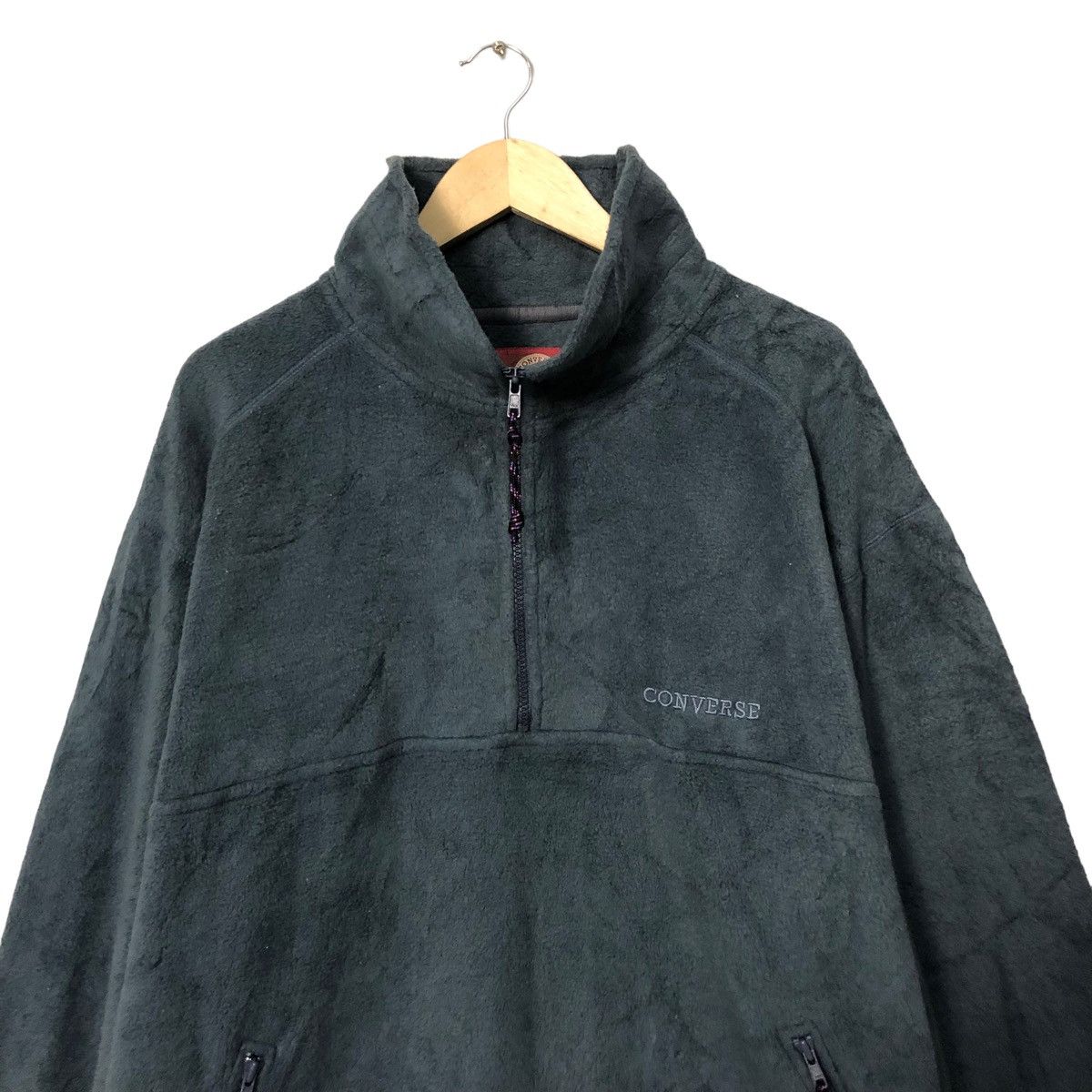 Converse Vintage Converse Embroidery Logo Zipper Ups Fleece Sweater Size US XXL / EU 58 / 5 - 4 Thumbnail