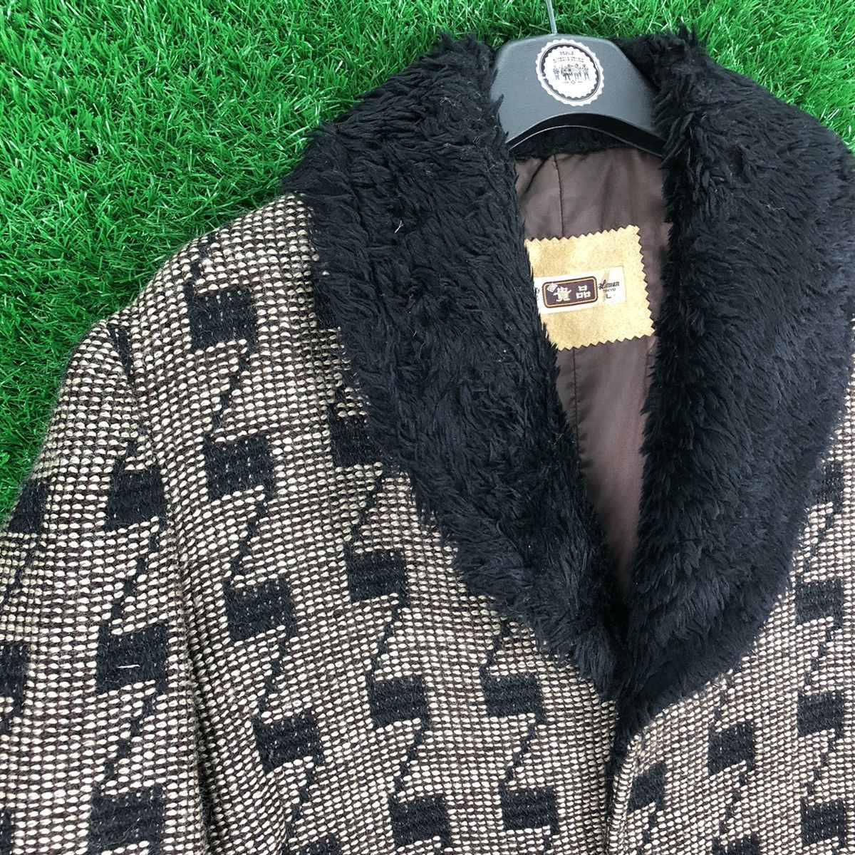 Japanese Brand Vintage 80's Wool Knit Jacket Mink Fur Collar Style Design Size US M / EU 48-50 / 2 - 2 Thumbnail