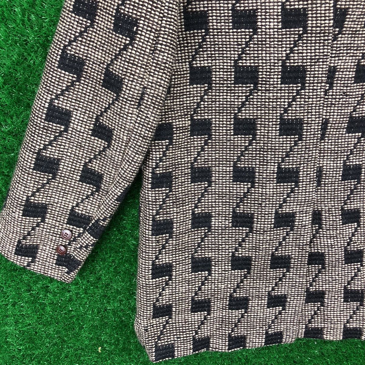 Japanese Brand Vintage 80's Wool Knit Jacket Mink Fur Collar Style Design Size US M / EU 48-50 / 2 - 6 Thumbnail