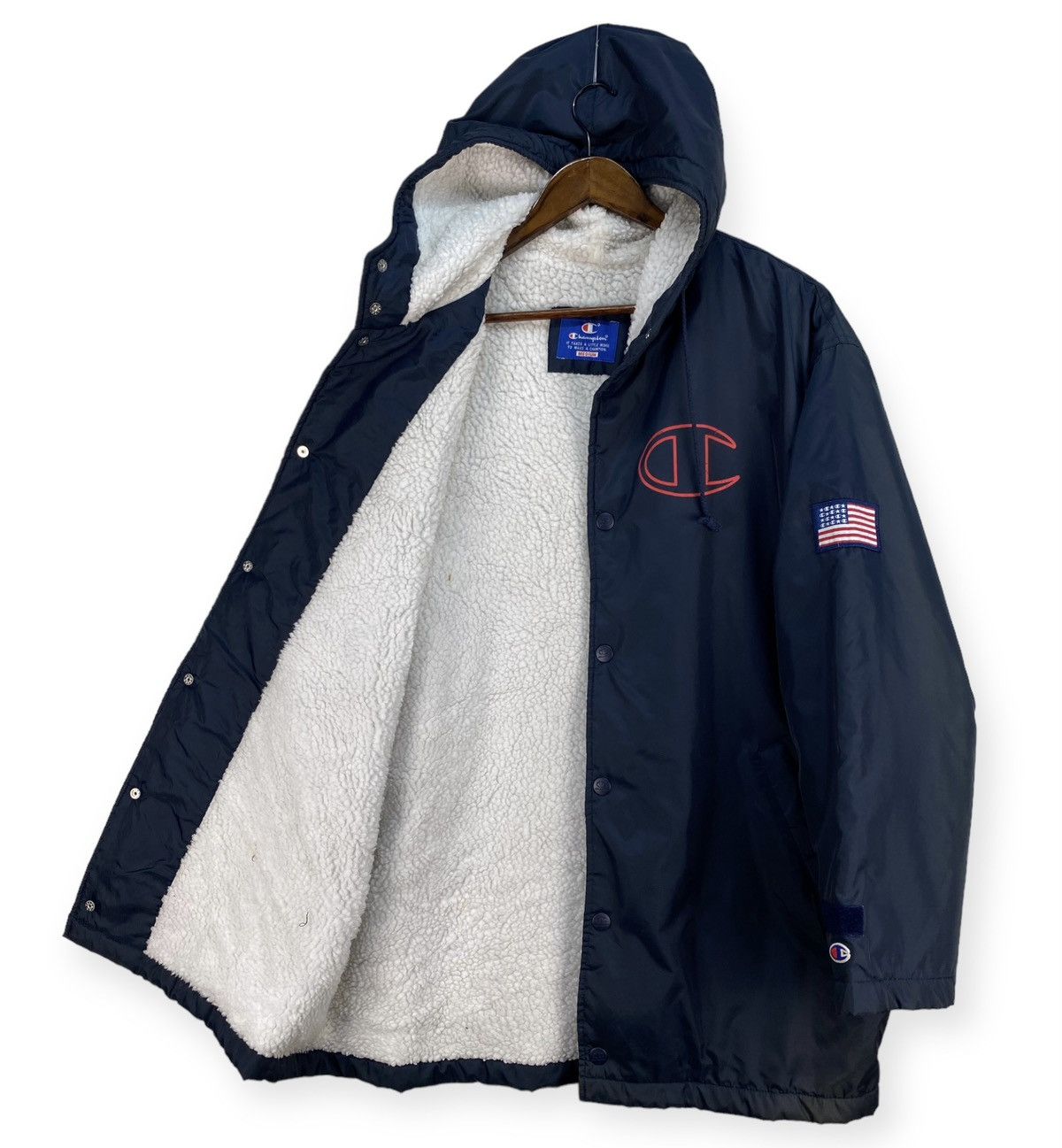 Champion Vintage Champion Usa Athletic Fur Lining Coach Jacket Size US M / EU 48-50 / 2 - 2 Thumbnail