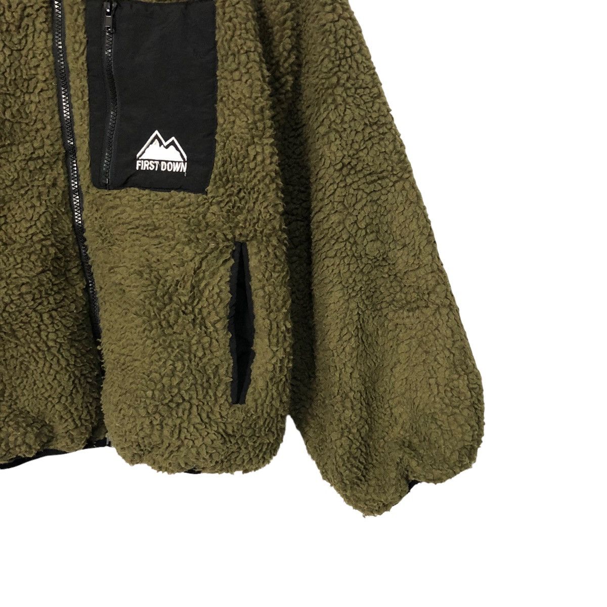 Japanese Brand Vintage First Down Zipper Ups Fleece Hoodie Jacket Size XXL / US 16-18 / IT 52-54 - 2 Thumbnail