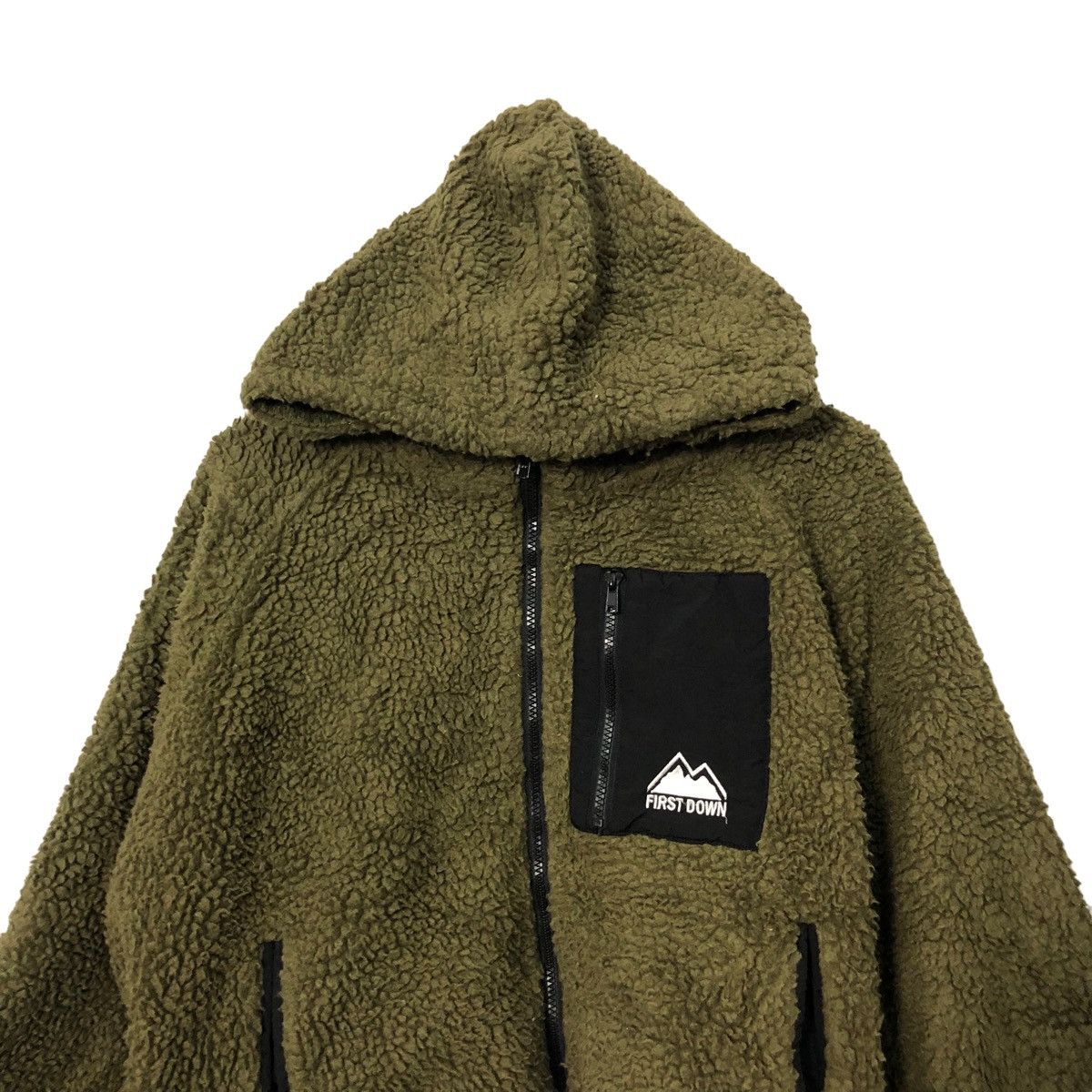 Japanese Brand Vintage First Down Zipper Ups Fleece Hoodie Jacket Size XXL / US 16-18 / IT 52-54 - 4 Thumbnail