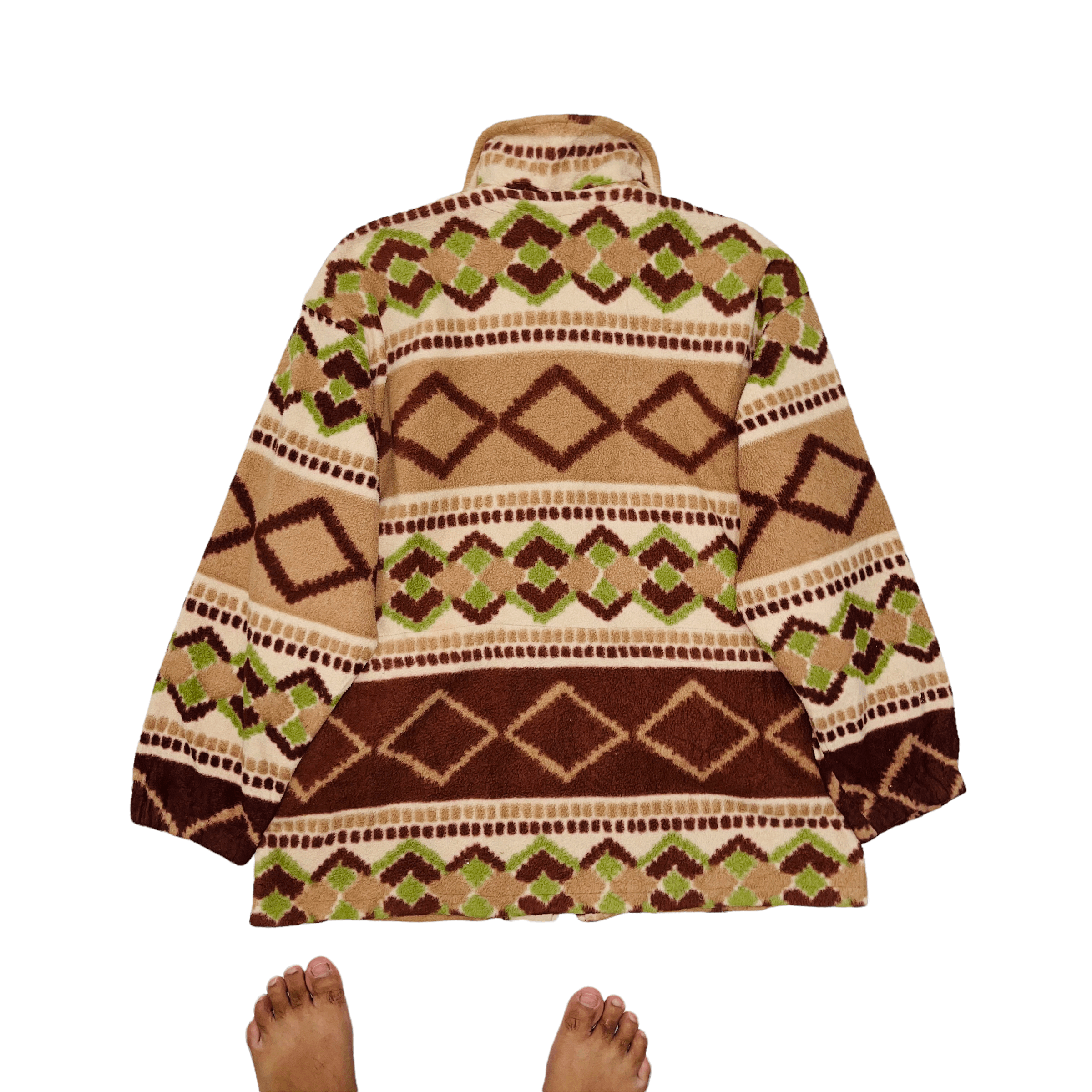 Native × Vintage Red Indian Aztec Native Navajo Fleece Sweater Size US XL / EU 56 / 4 - 2 Thumbnail