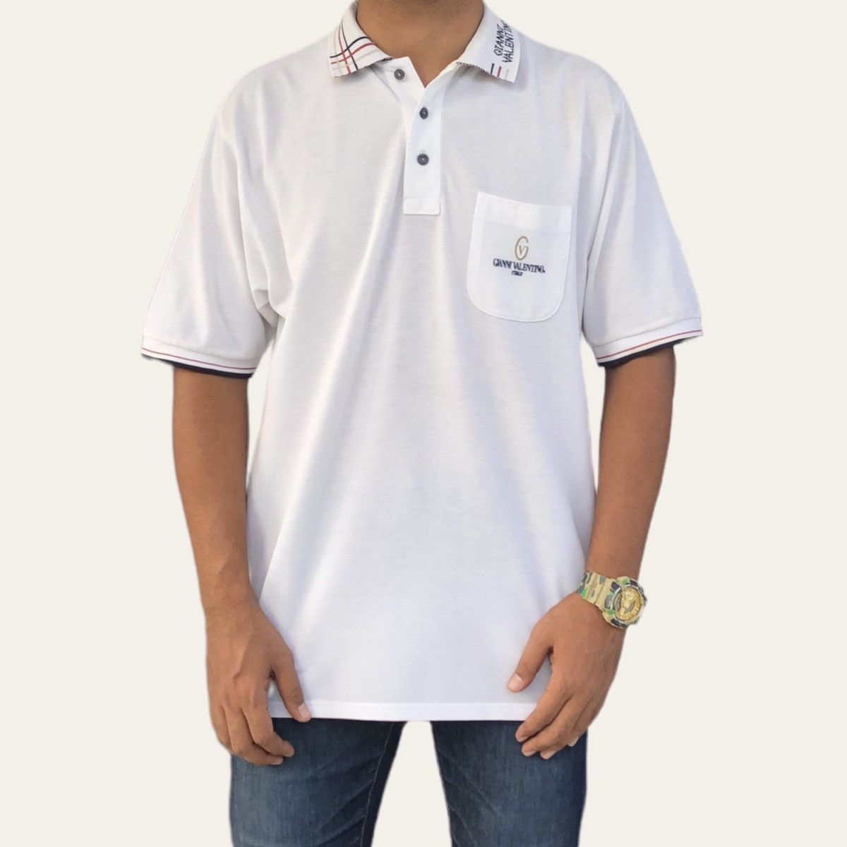 Gianni Valentino Gianni Valentino Italy Single Pocket Embroidery Logo T-shirt Size US L / EU 52-54 / 3 - 1 Thumbnail