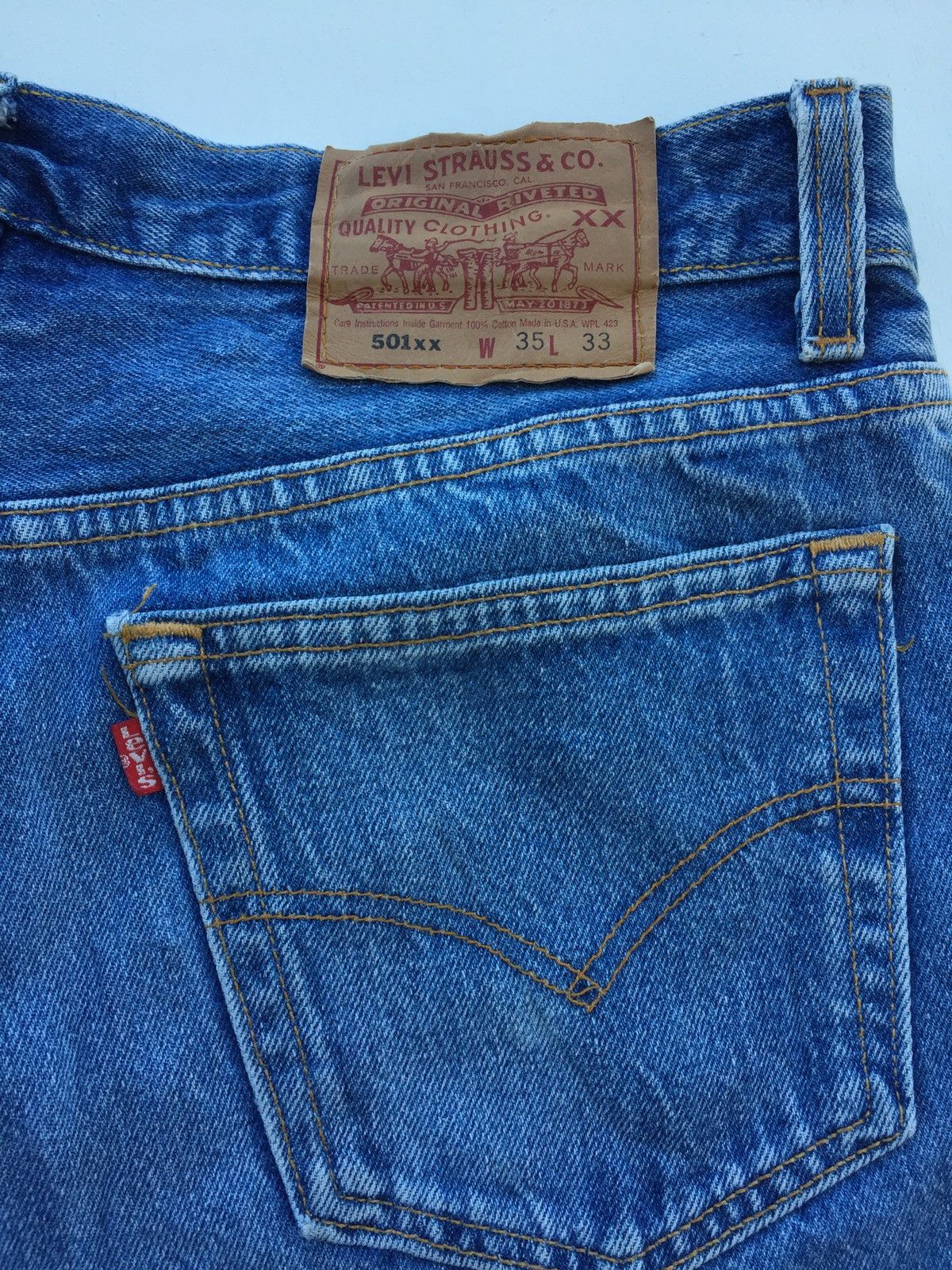 Levi's × Vintage Vintage 90s Levi’s 501xx Small e Made in USA Size US 33 - 6 Thumbnail