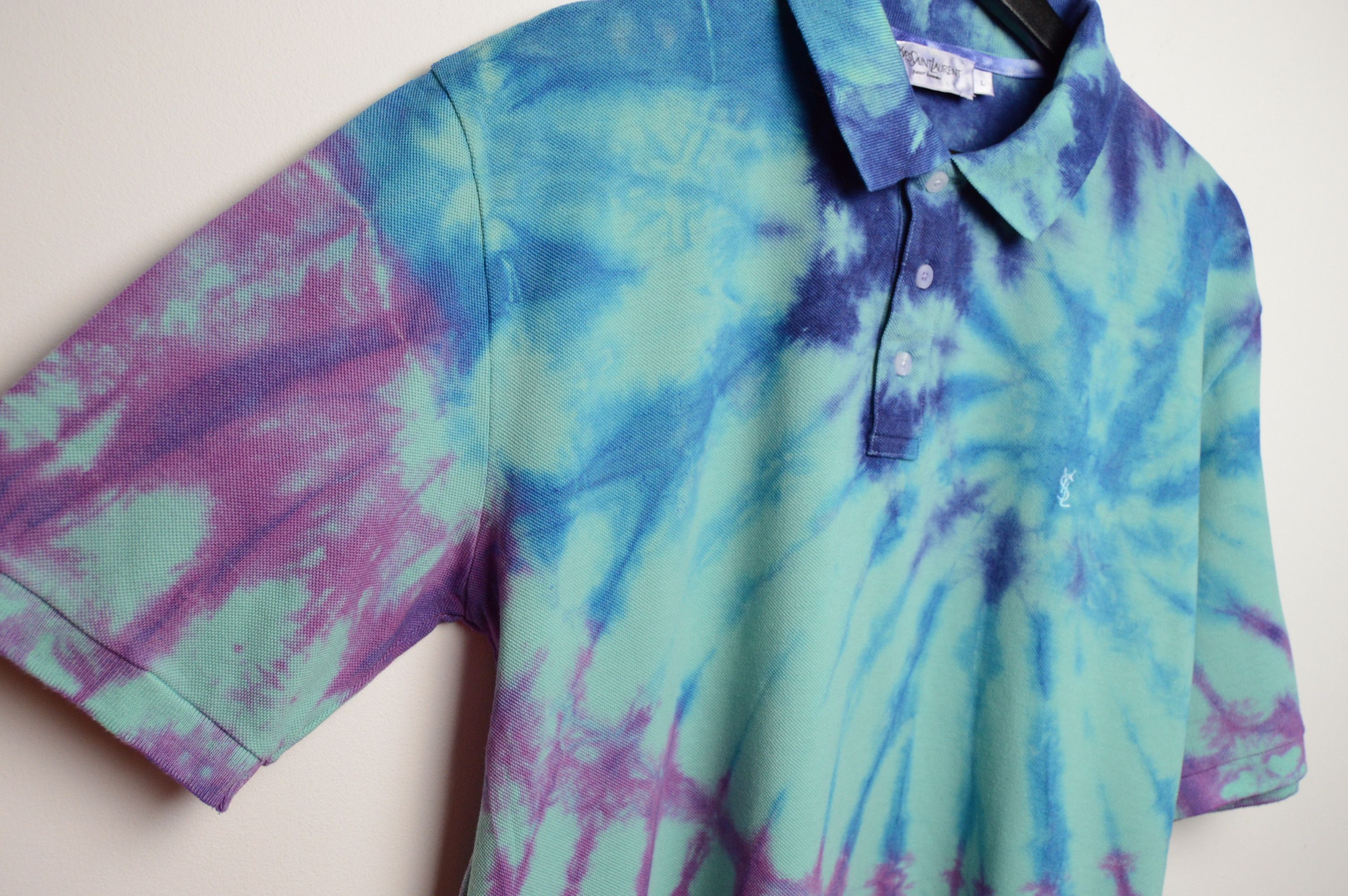 Saint Laurent Paris ysl tie dye polo Size US L / EU 52-54 / 3 - 10 Thumbnail