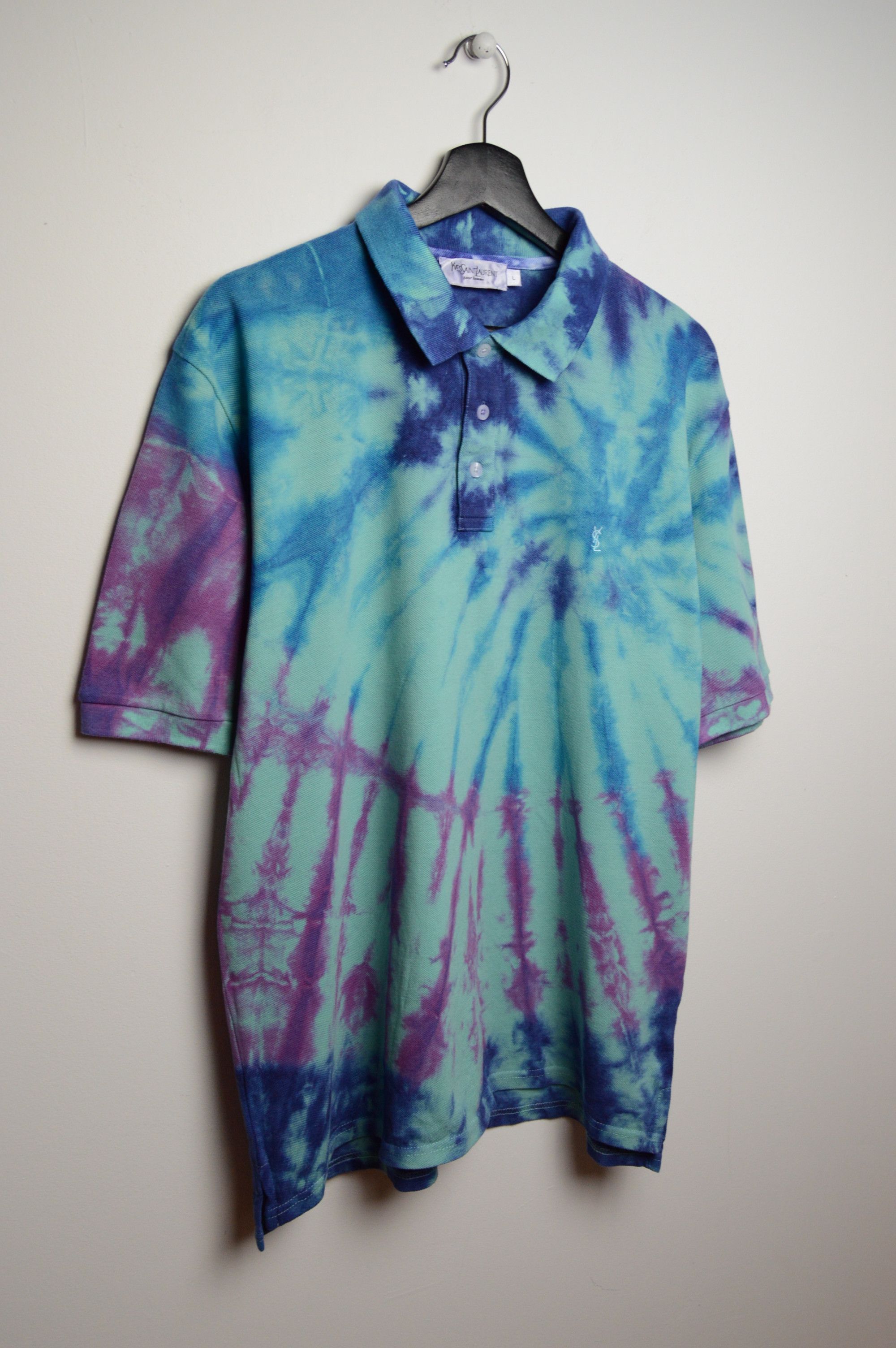 Saint Laurent Paris ysl tie dye polo Size US L / EU 52-54 / 3 - 5 Thumbnail