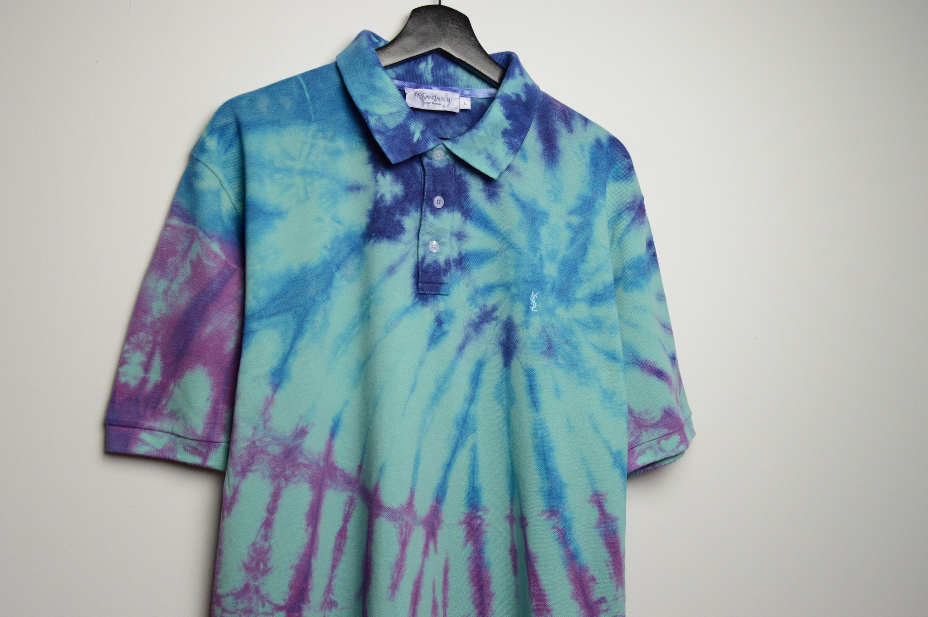Saint Laurent Paris ysl tie dye polo Size US L / EU 52-54 / 3 - 3 Thumbnail