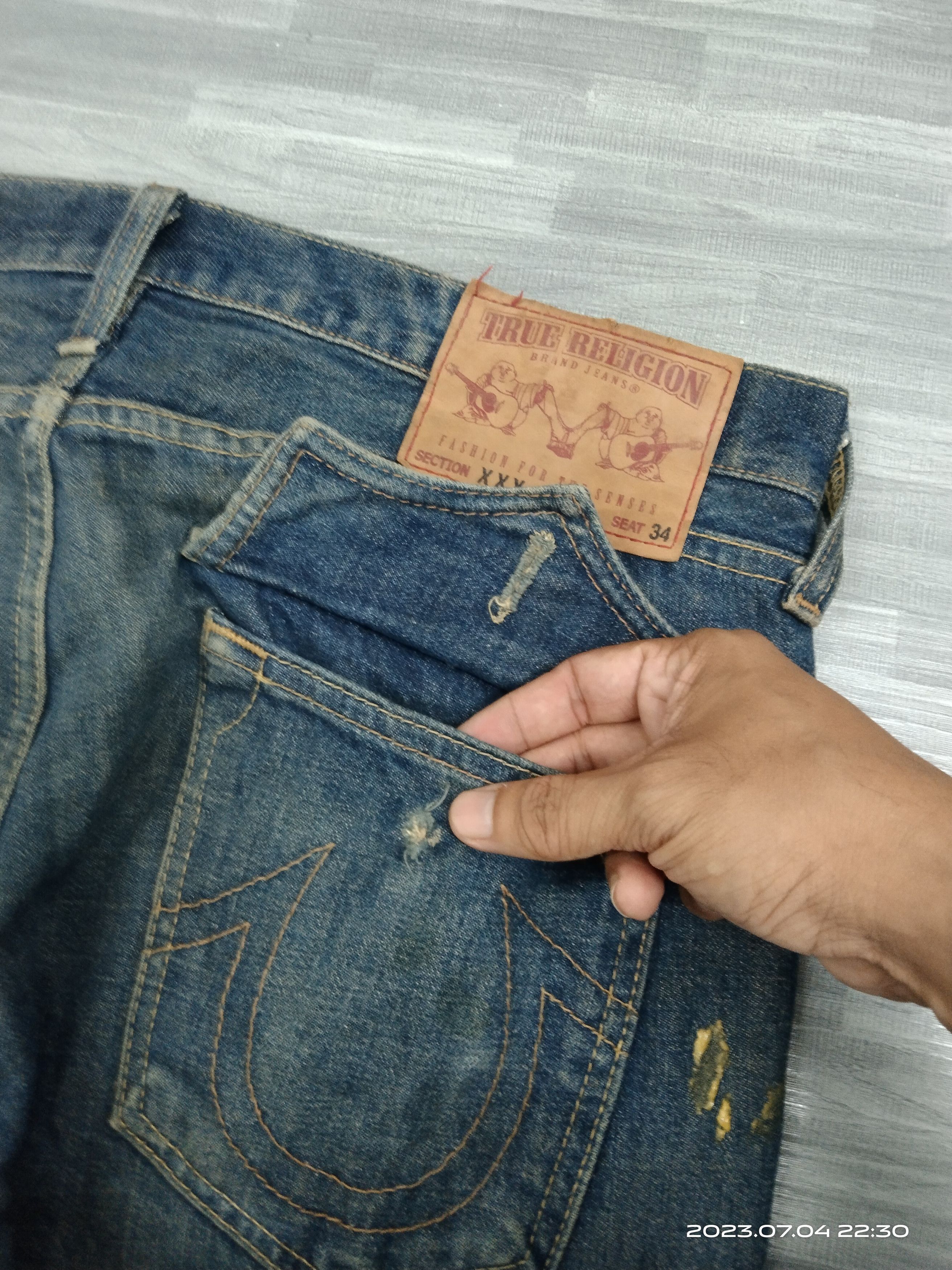 True Religion SICK FLARE VITNAGE T.RELIGION DENIM PANTS Size US 33 - 7 Thumbnail