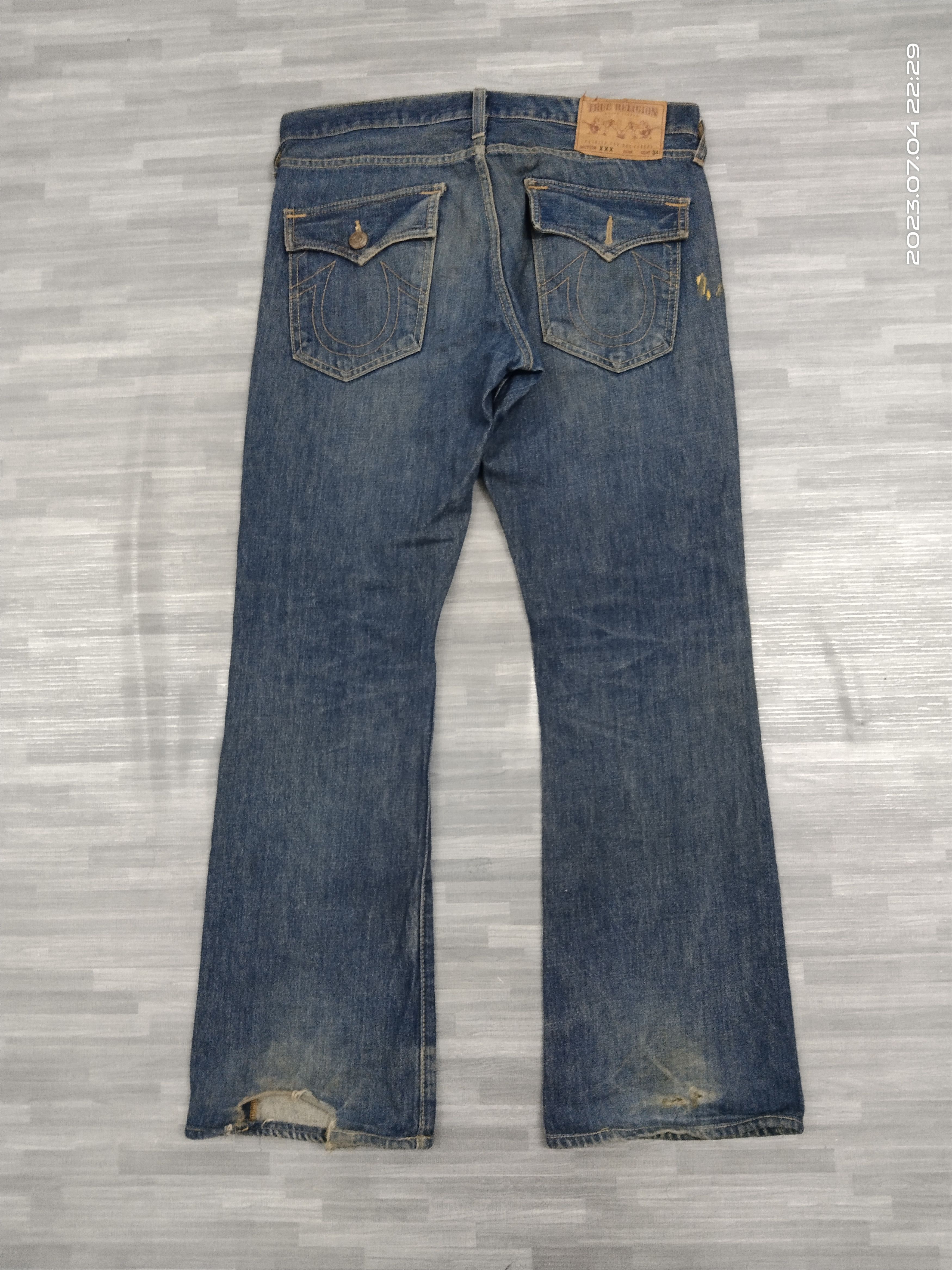 True Religion SICK FLARE VITNAGE T.RELIGION DENIM PANTS Size US 33 - 3 Thumbnail