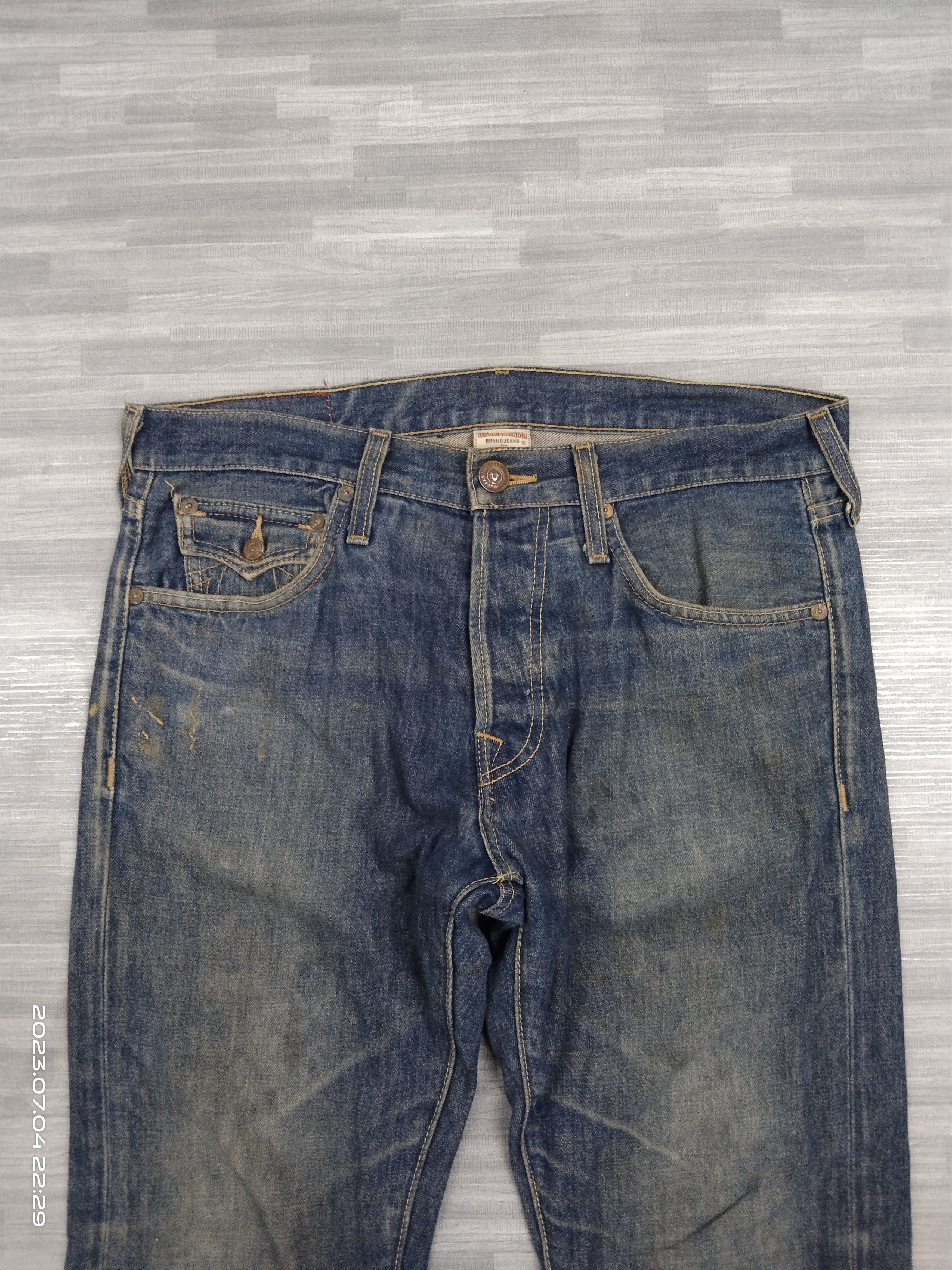 True Religion SICK FLARE VITNAGE T.RELIGION DENIM PANTS Size US 33 - 4 Thumbnail