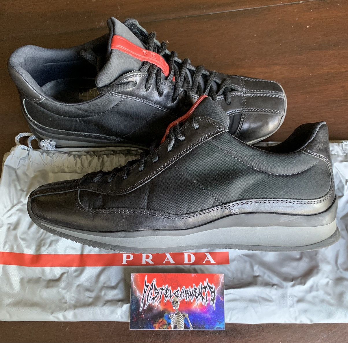 Prada Vintage Y2K Prada Nylon Leather Sneakers Size US 6.5 / EU 39-40 - 1 Thumbnail
