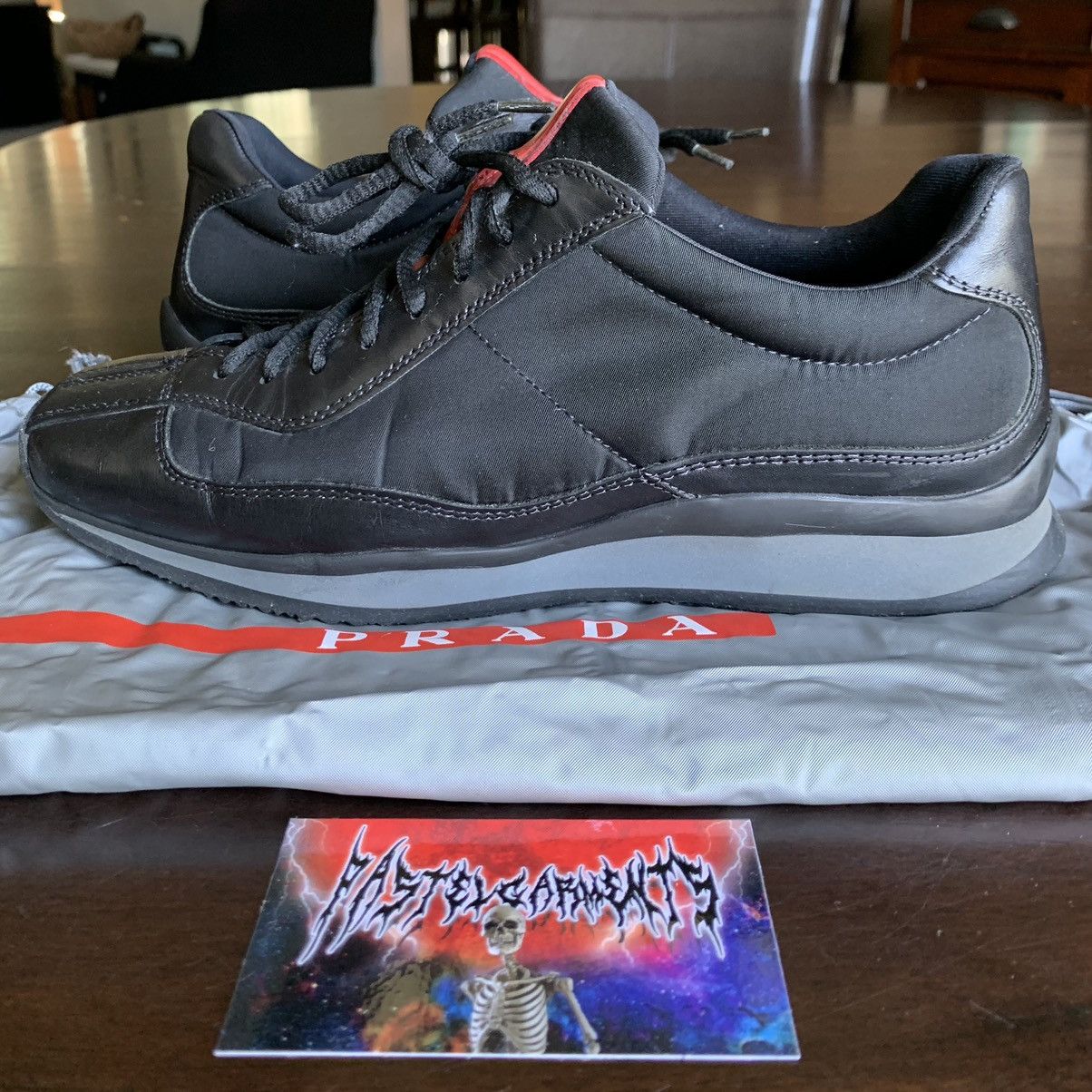 Prada Vintage Y2K Prada Nylon Leather Sneakers Size US 6.5 / EU 39-40 - 2 Thumbnail