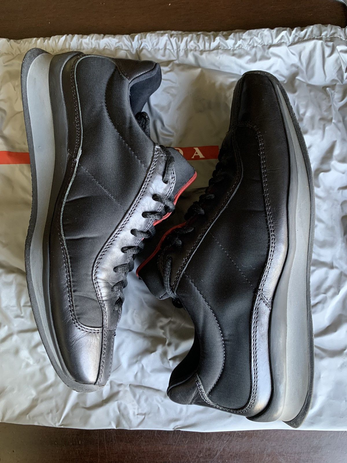 Prada Vintage Y2K Prada Nylon Leather Sneakers Size US 6.5 / EU 39-40 - 8 Thumbnail