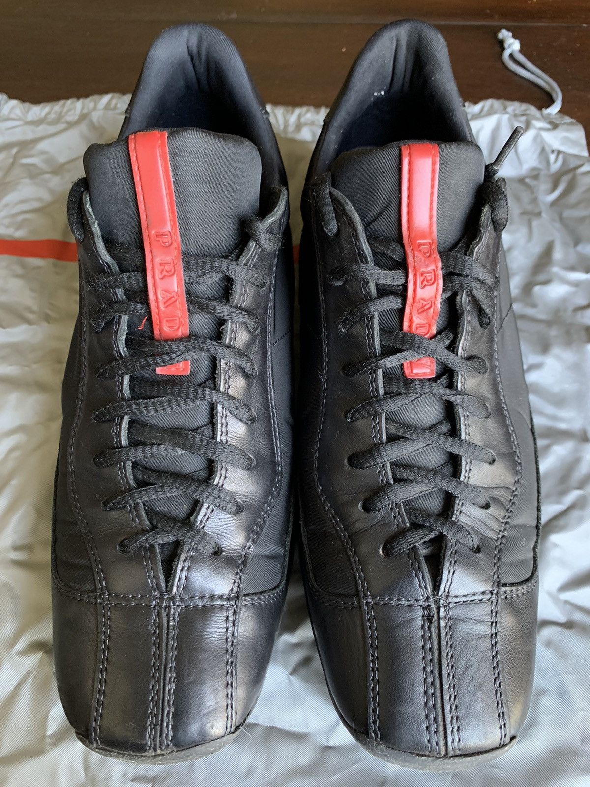 Prada Vintage Y2K Prada Nylon Leather Sneakers Size US 6.5 / EU 39-40 - 5 Thumbnail