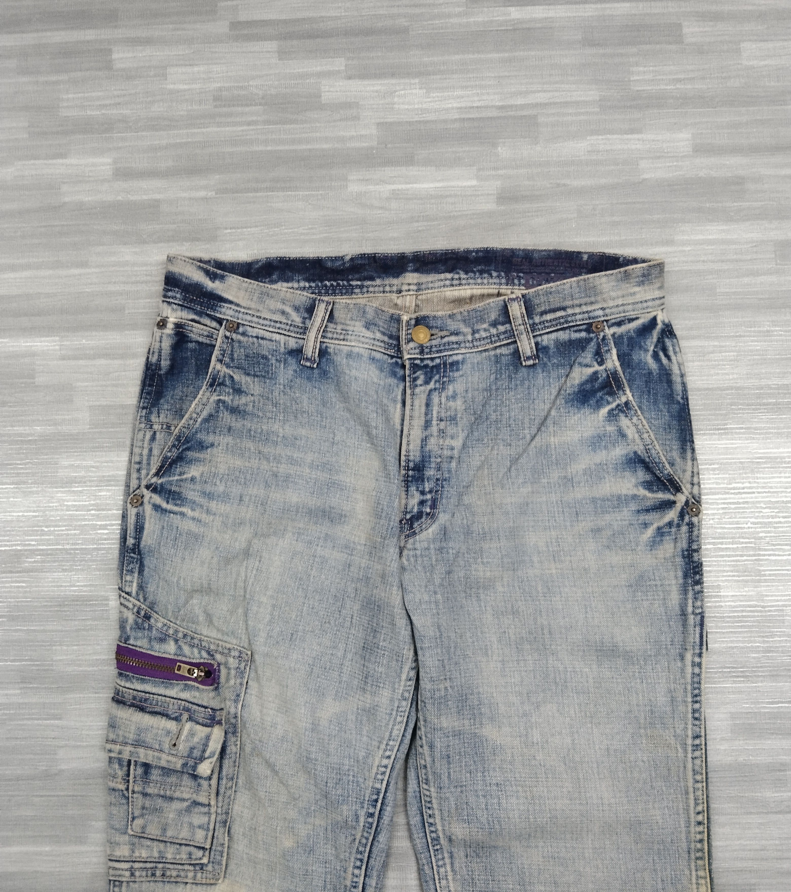 Japanese Brand SICK CARGO UNBRANDED DENIM PANTS Size US 33 - 4 Thumbnail