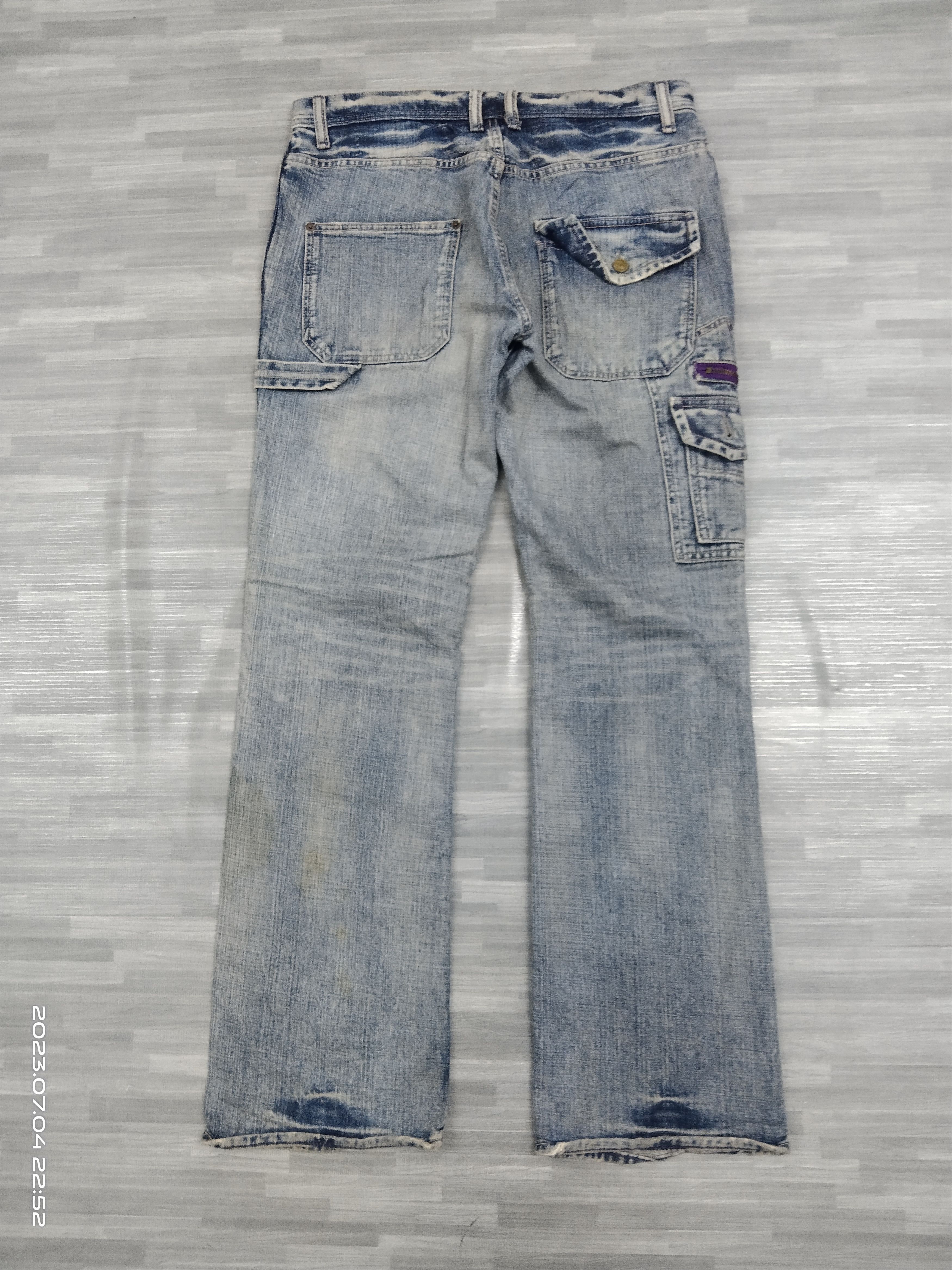 Japanese Brand SICK CARGO UNBRANDED DENIM PANTS Size US 33 - 3 Thumbnail