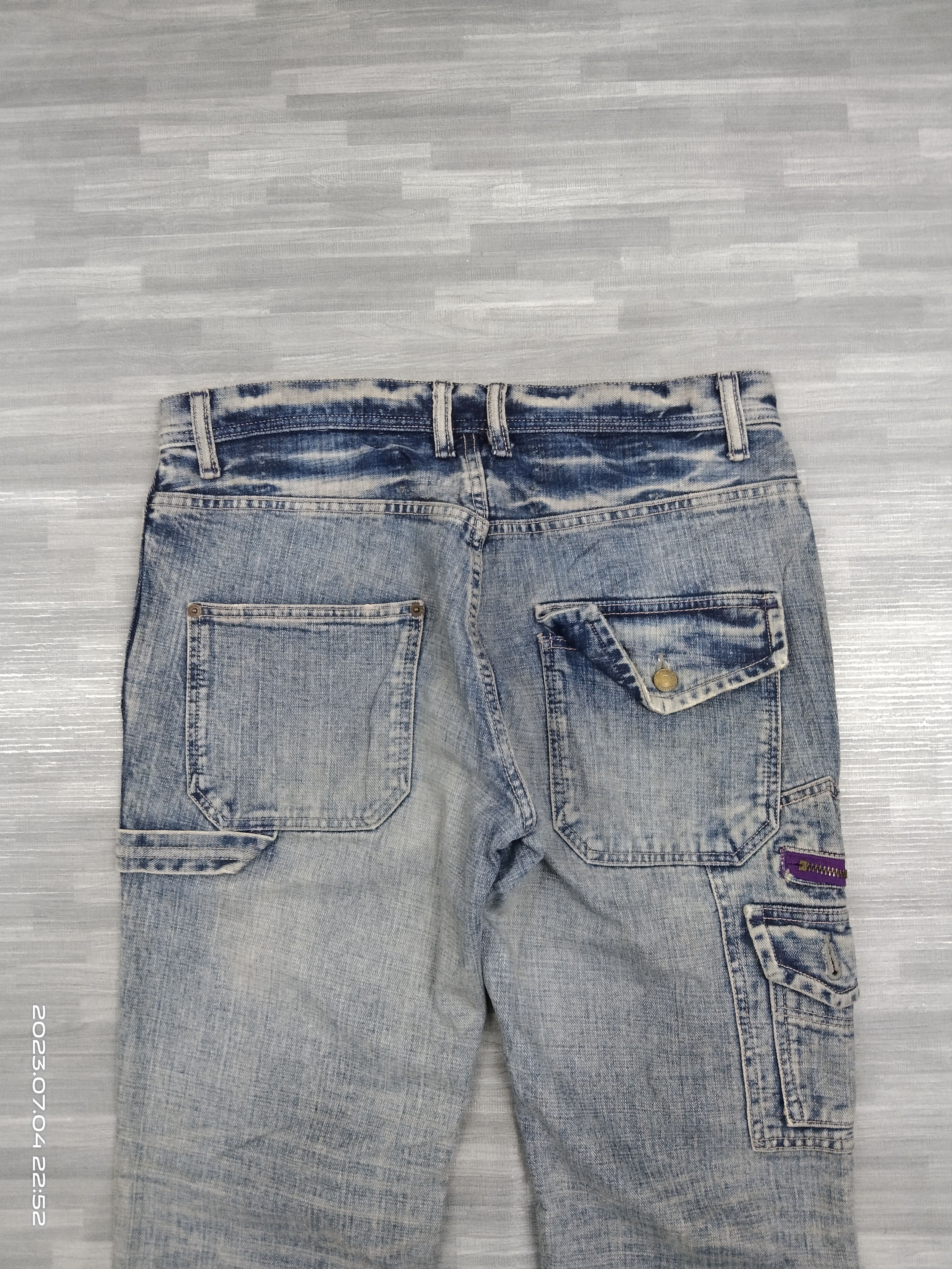 Japanese Brand SICK CARGO UNBRANDED DENIM PANTS Size US 33 - 5 Thumbnail