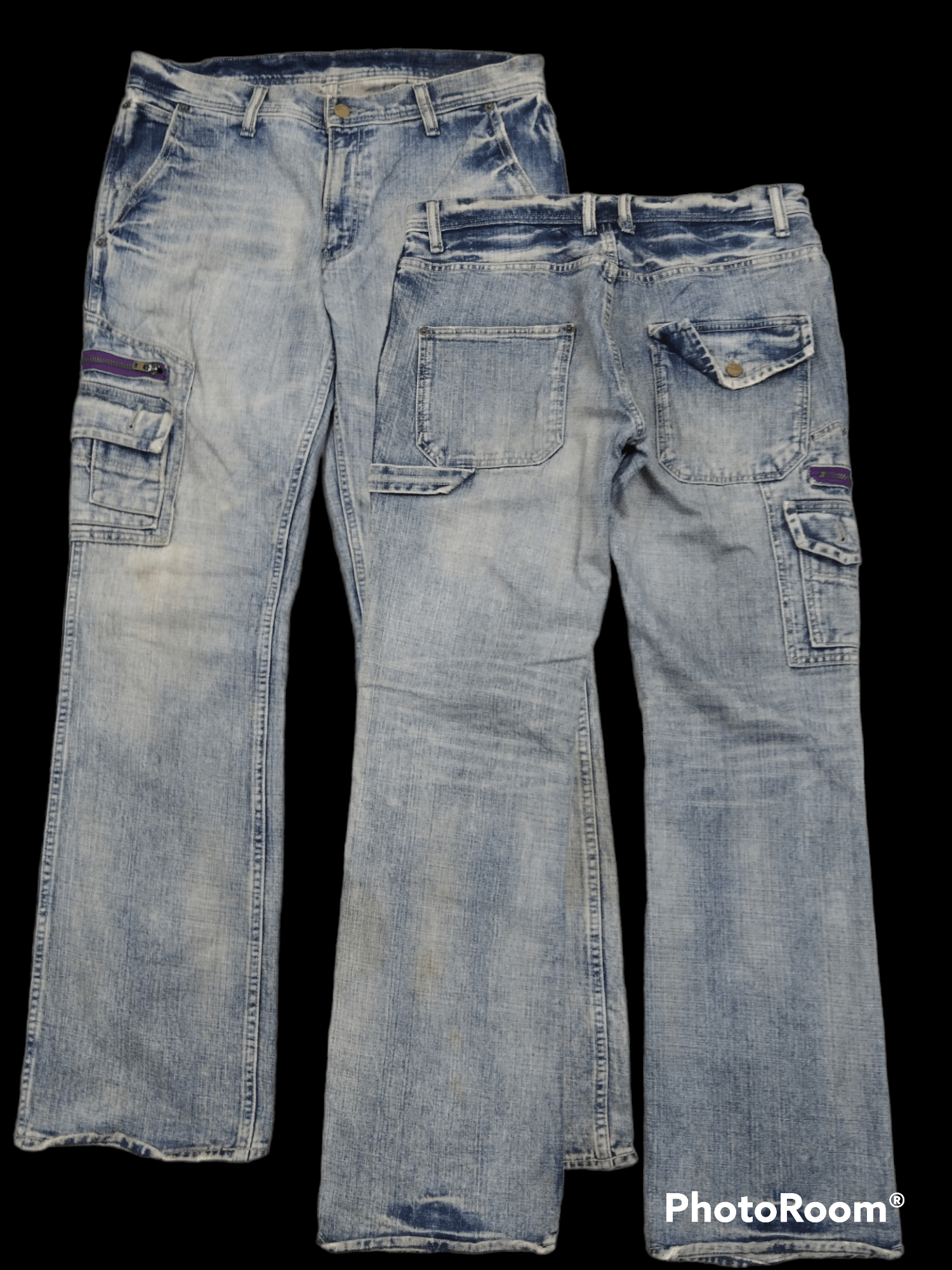 Japanese Brand SICK CARGO UNBRANDED DENIM PANTS Size US 33 - 1 Thumbnail