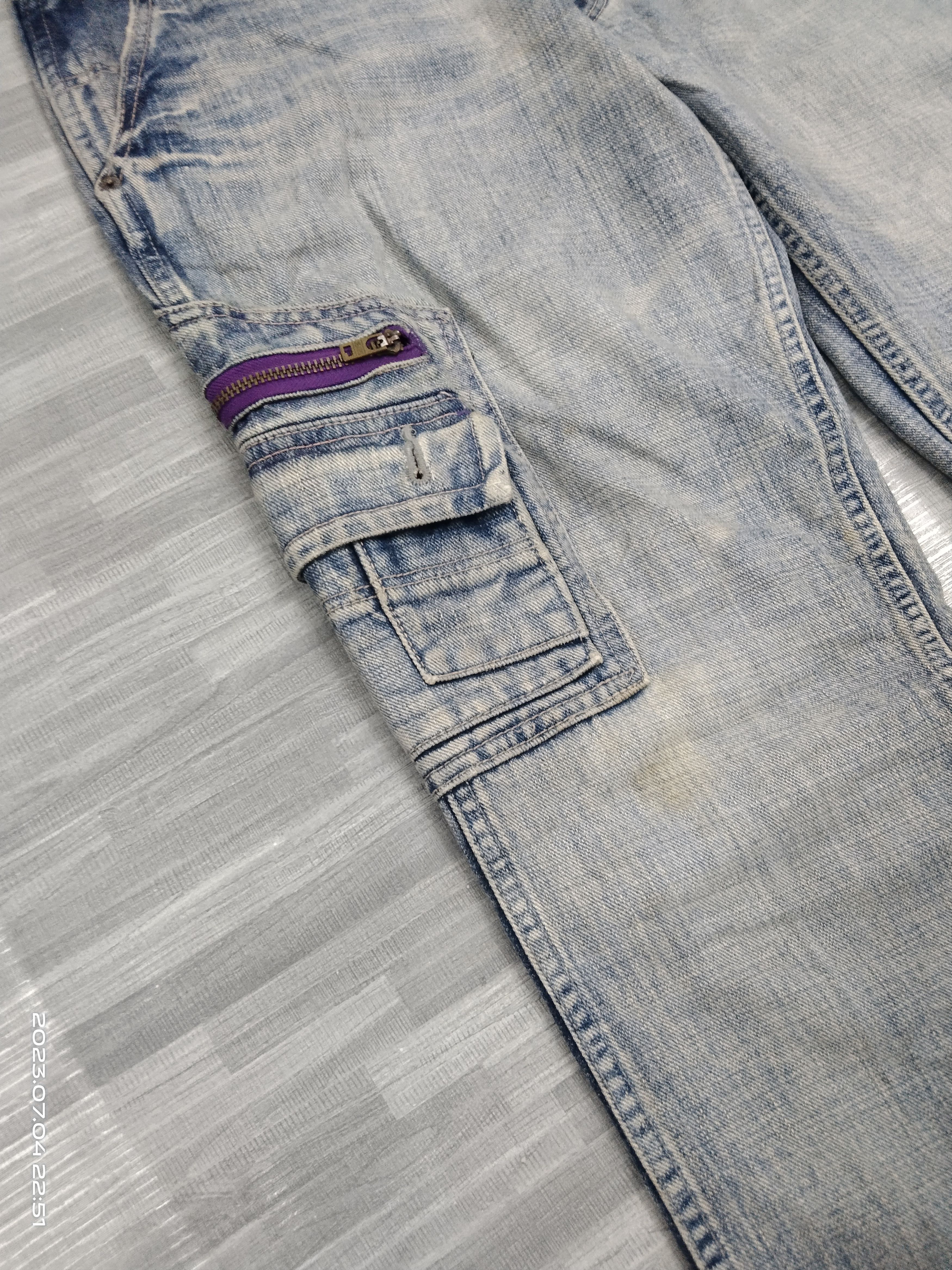 Japanese Brand SICK CARGO UNBRANDED DENIM PANTS Size US 33 - 6 Thumbnail