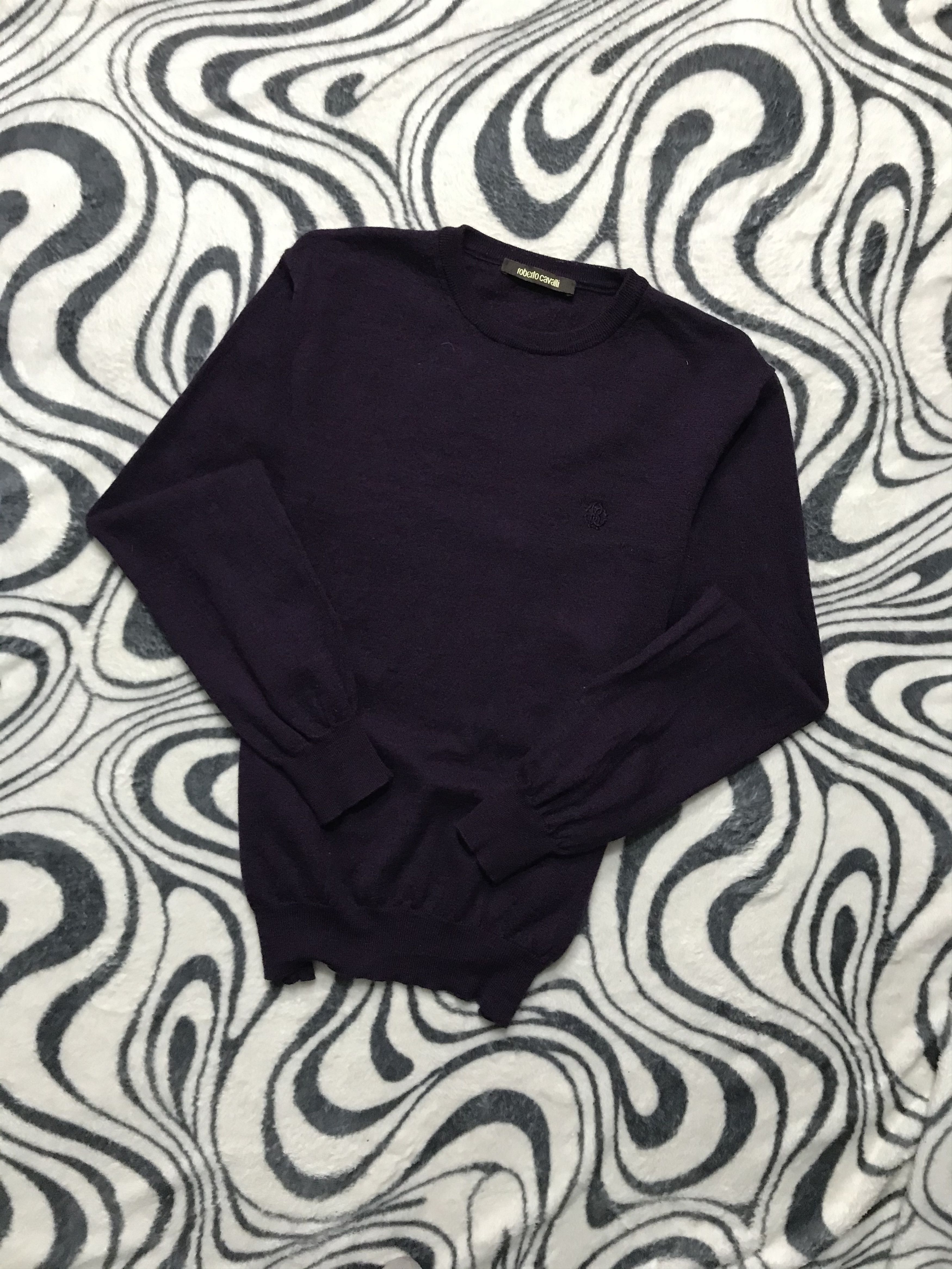 Roberto Cavalli × Vintage Roberto Cavalli Mens Wool Sweater Size US XL / EU 56 / 4 - 1 Thumbnail
