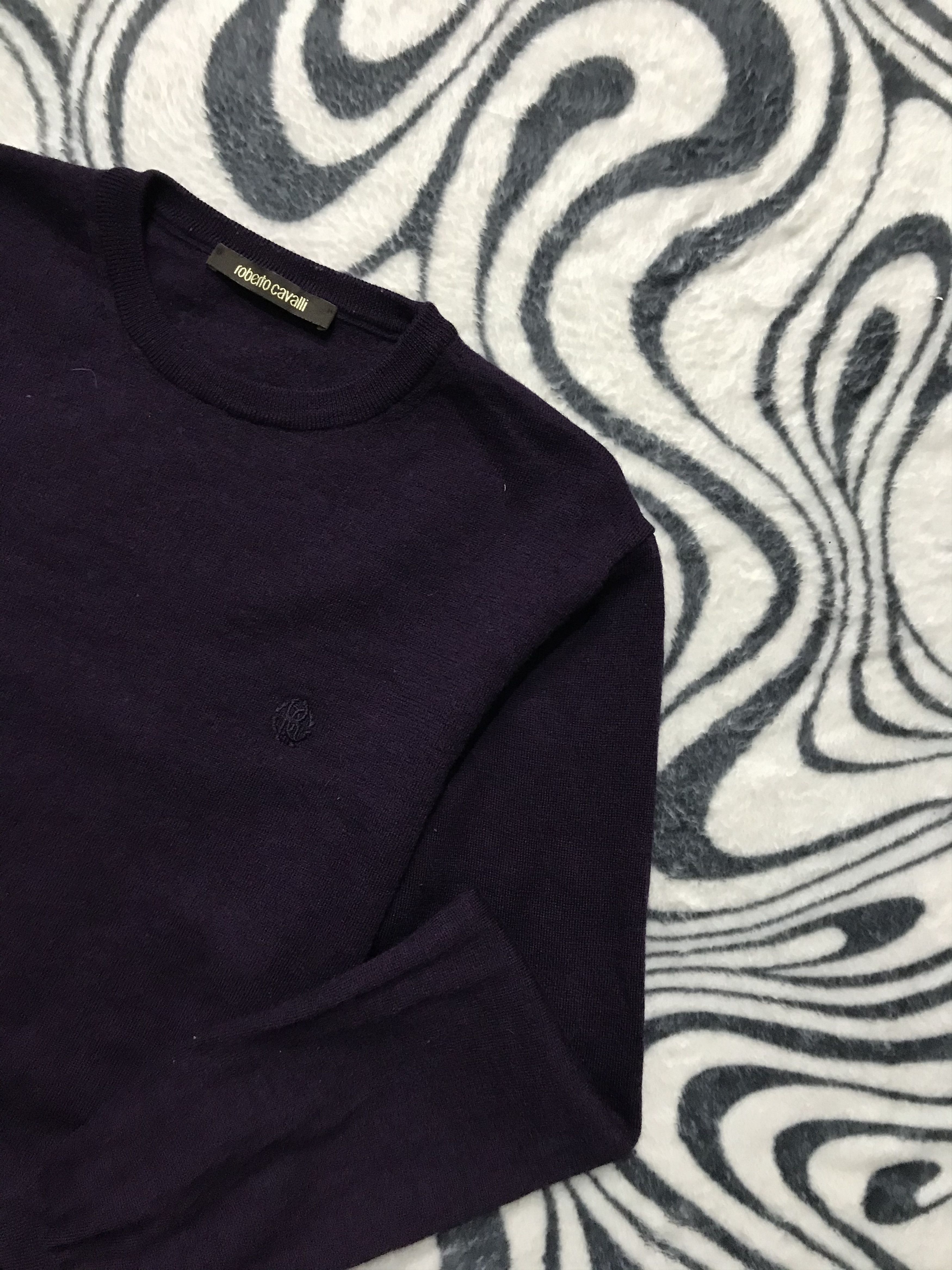 Roberto Cavalli × Vintage Roberto Cavalli Mens Wool Sweater Size US XL / EU 56 / 4 - 2 Thumbnail