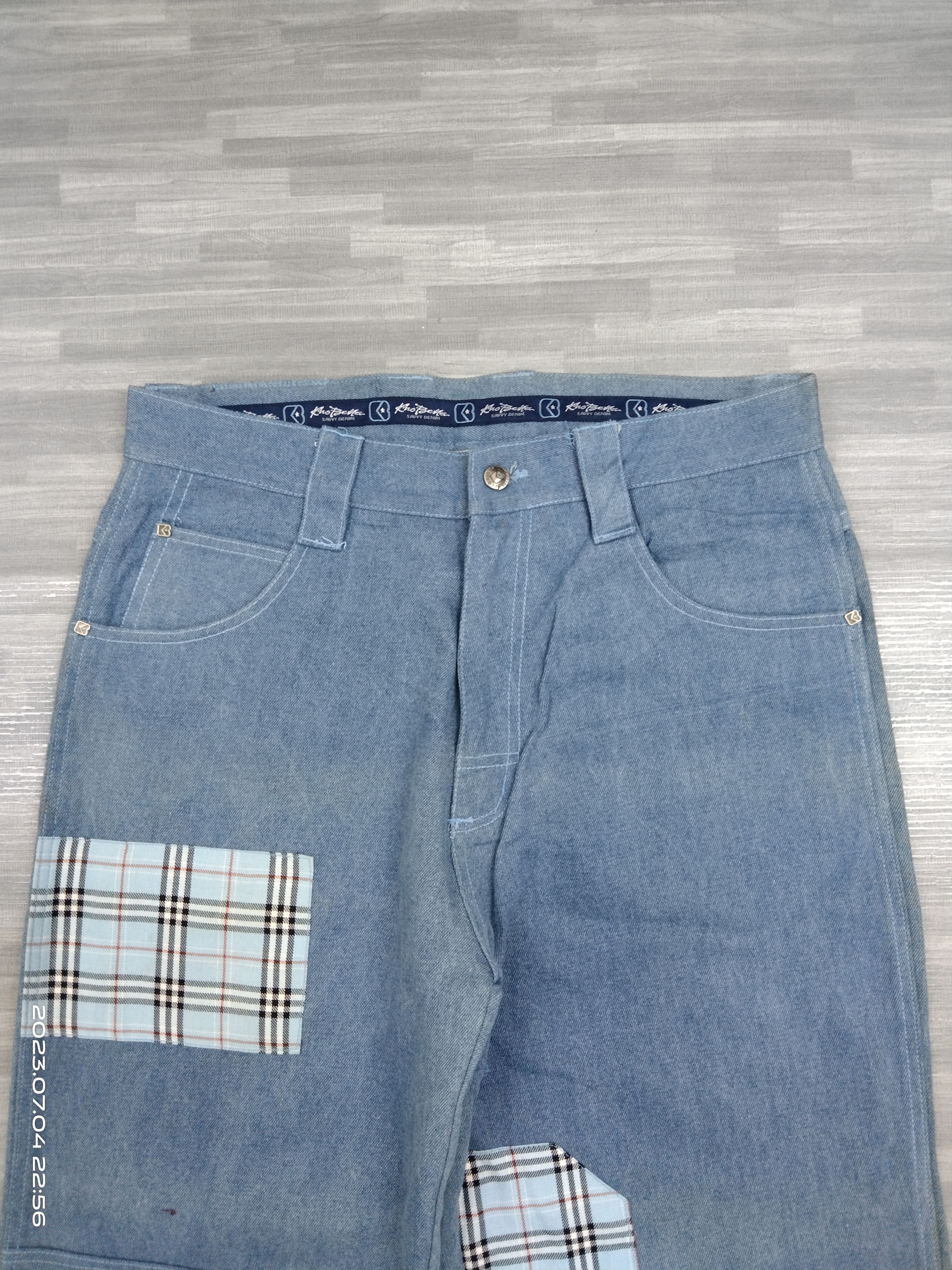 Japanese Brand SICK BAGGY PACTHWORK SAVY DENIM PANTS Size US 32 / EU 48 - 4 Thumbnail